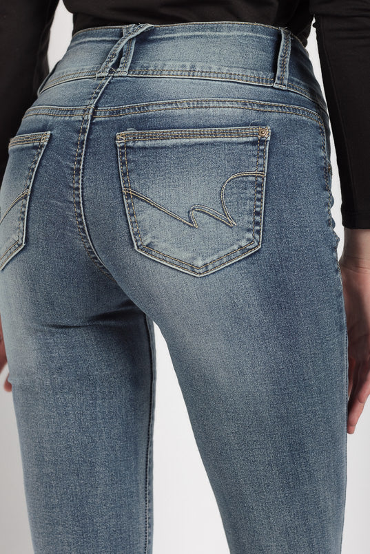 WallFlower Dulce Wash High-Rise Skinny Jegging with Triple Button