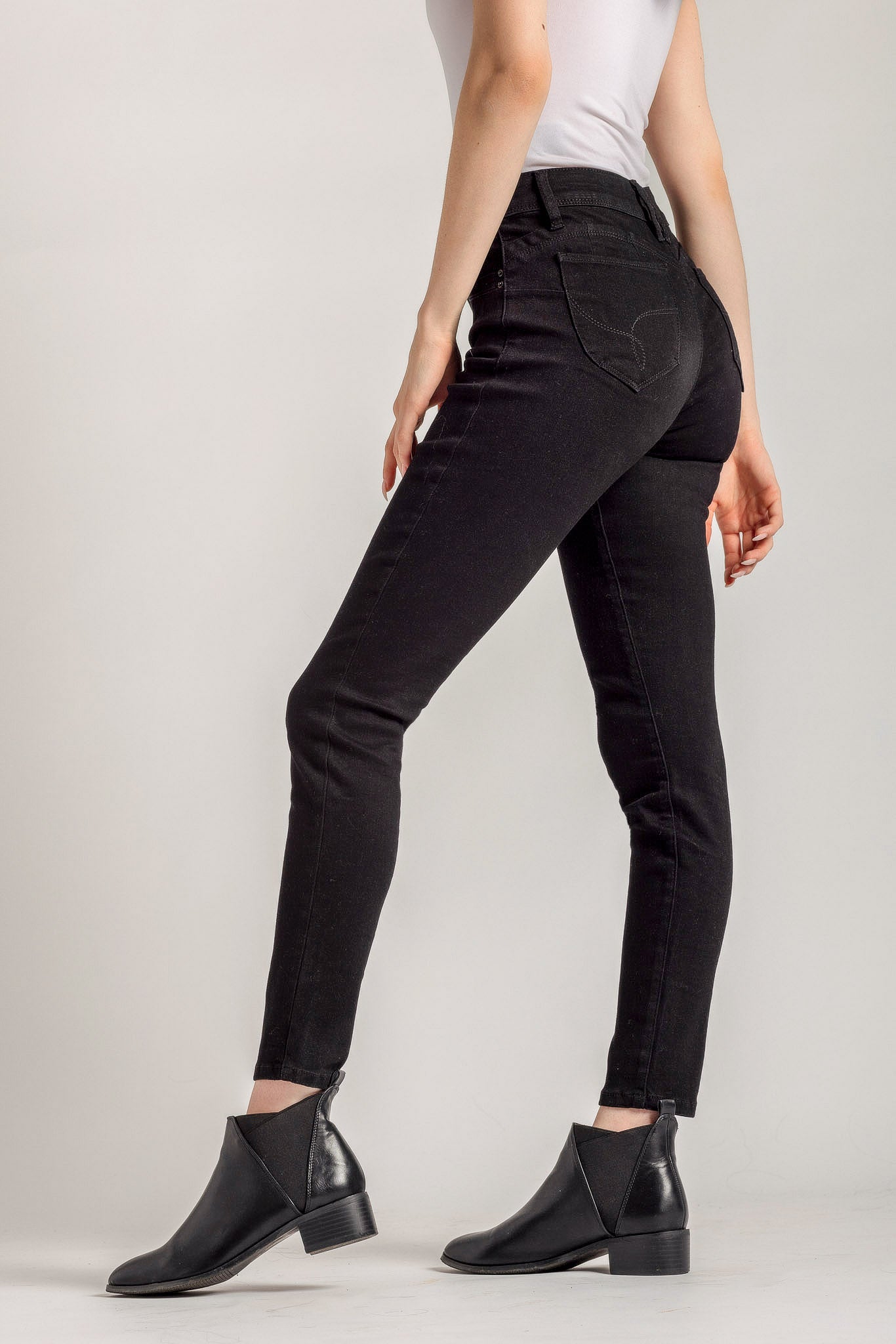 Jean skinny YMI Wannabettabutt noir taille mi-haute
