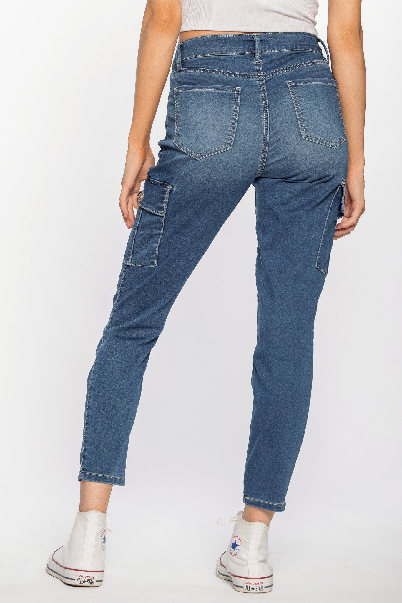 YMI Mid Wash Skinny Cargo