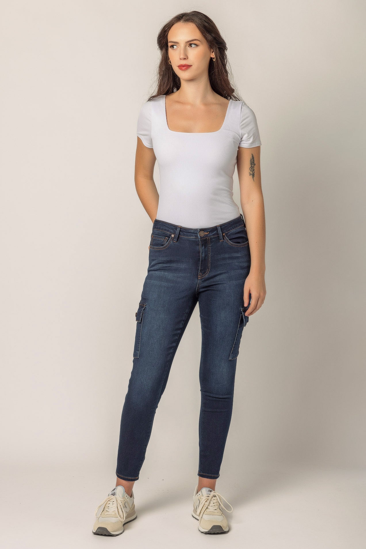 YMI Cargo Hyperdenim Délavé Foncé