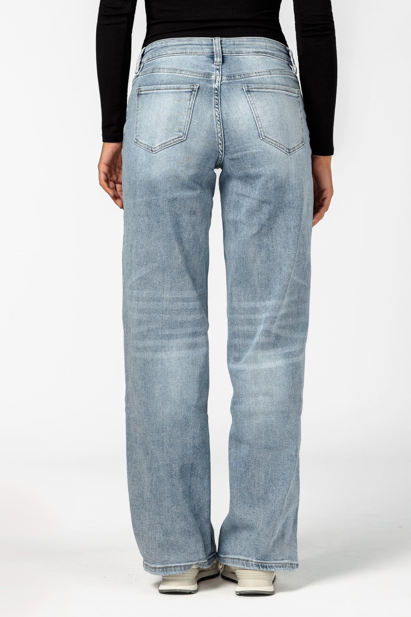 YMI Light Wash Mid-Rise Wide-Leg Jean