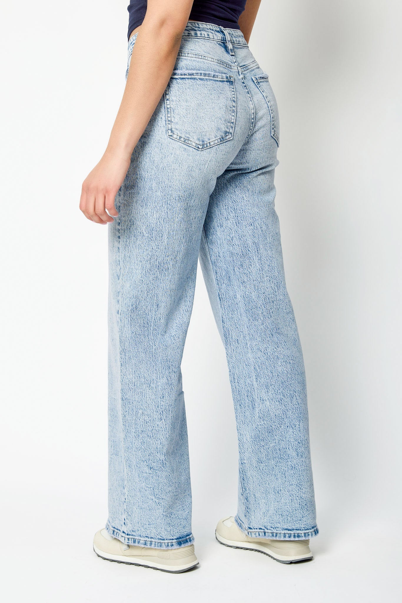 YMI Acid Wash High-Rise Wide-Leg Jean