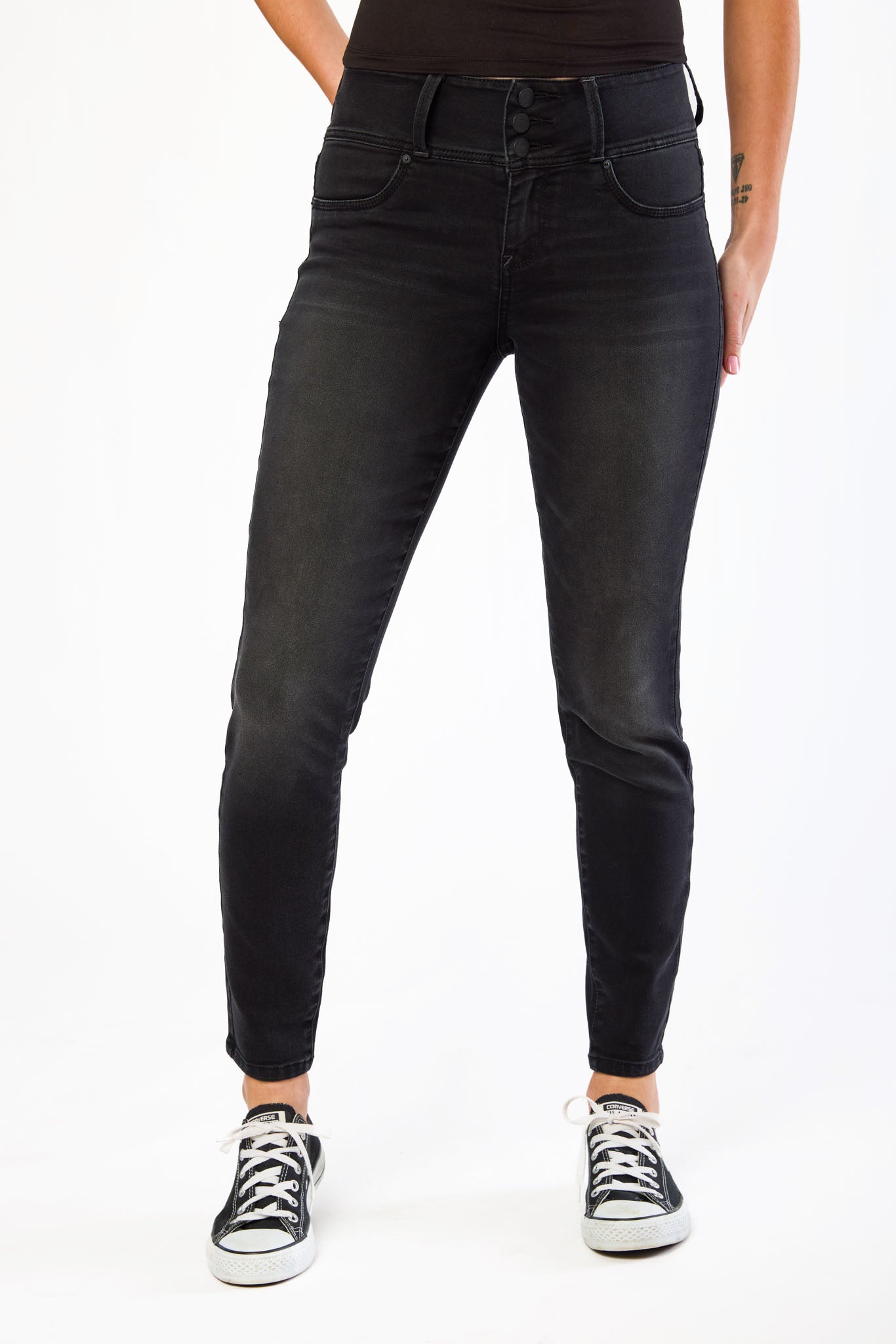 Jean WallFlower Insta-Soft skinny taille haute en fini Une