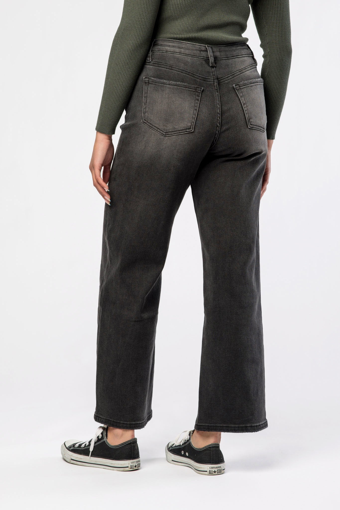 Tattoo Black High-Rise Wide Leg Jean
