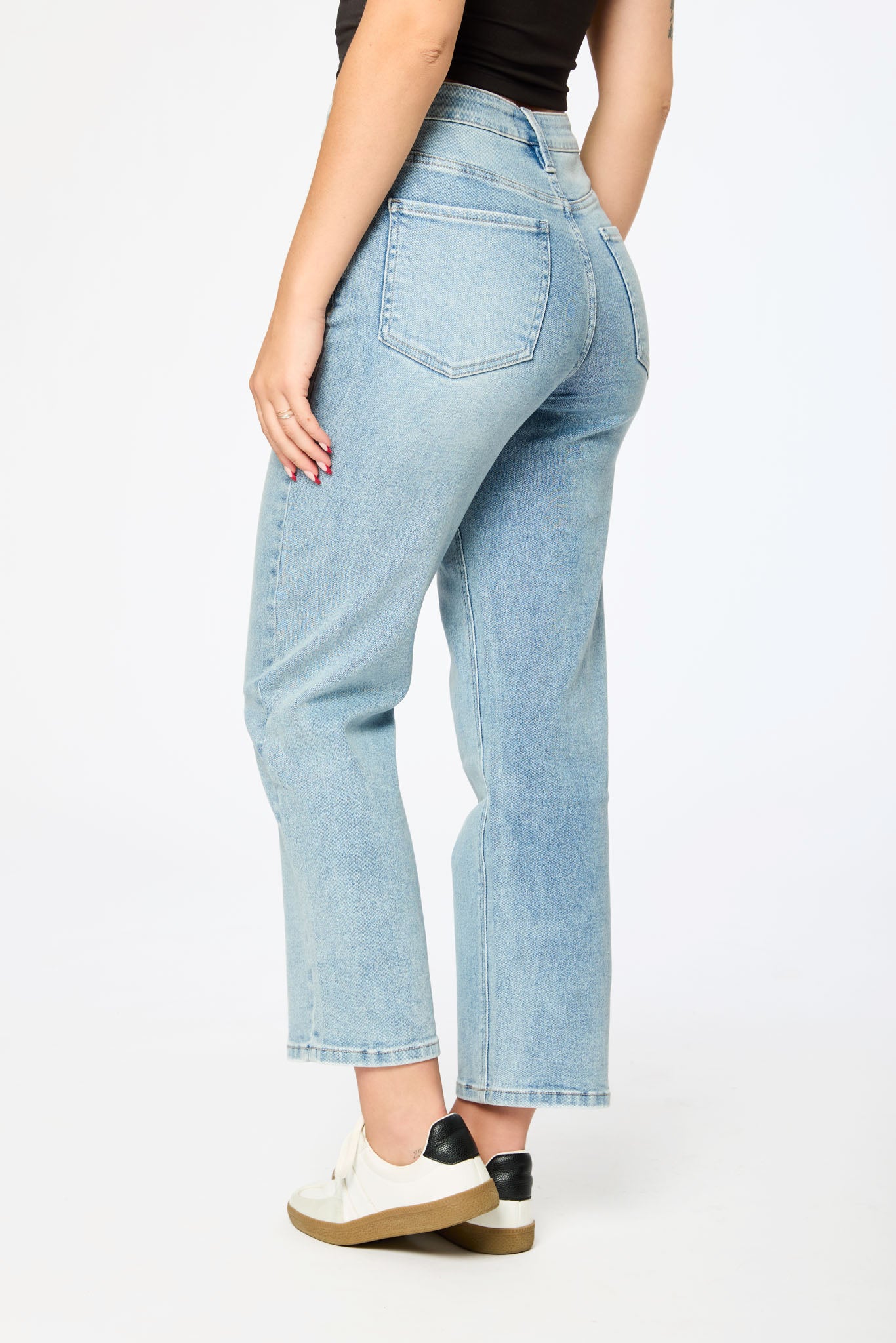 Tattoo Mid-Wash High-Rise Cropped Jean