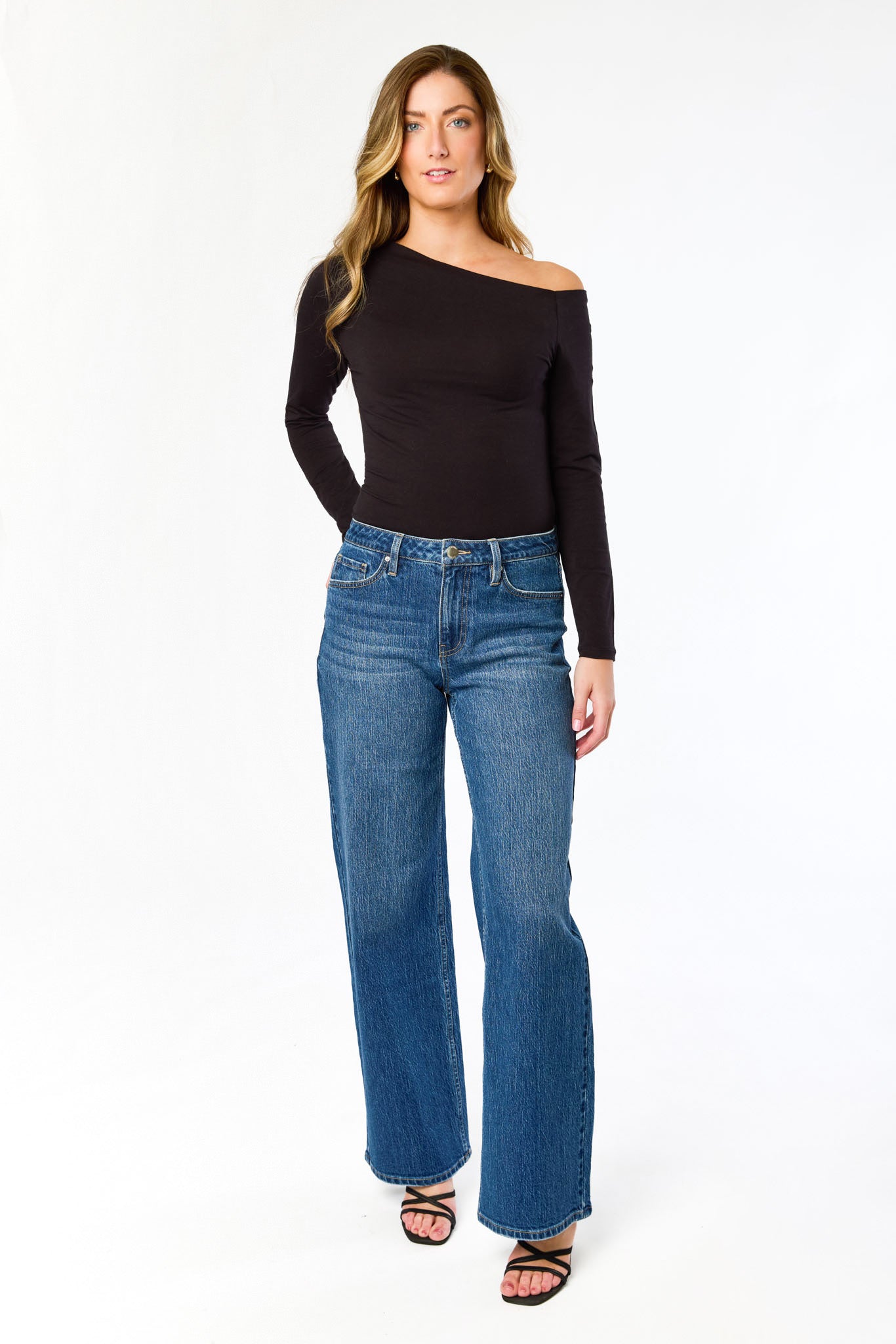 Tattoo Dark Wash High-Rise Wide-Leg Jean