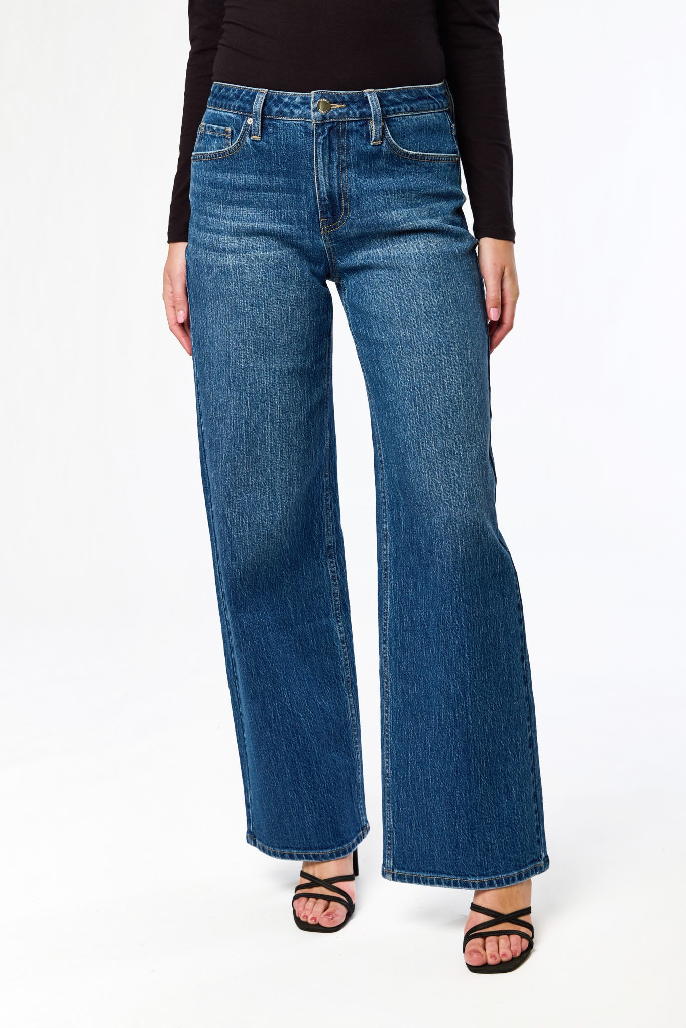 Tattoo Dark Wash High-Rise Wide-Leg Jean