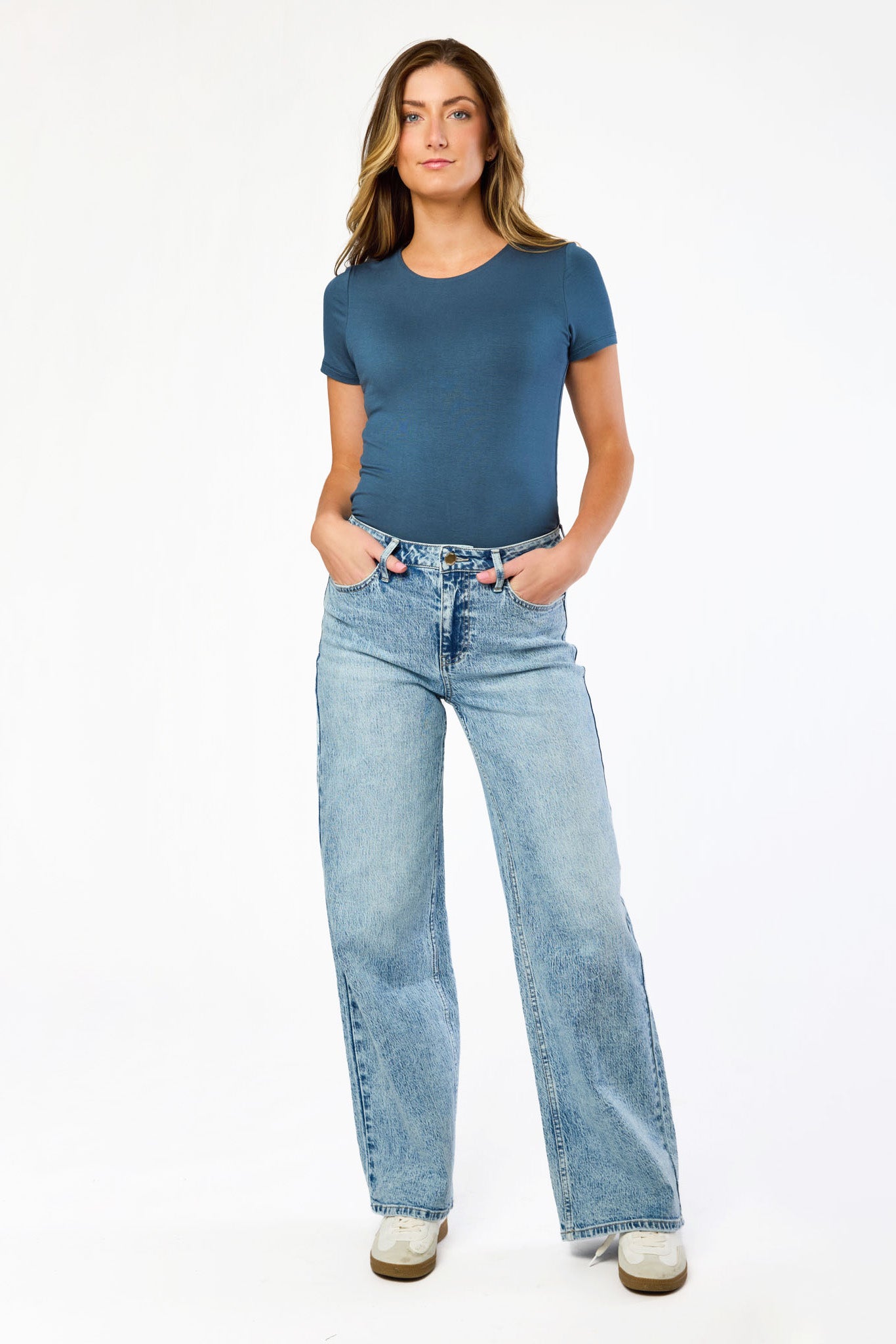 Tattoo Acid Wash High-Rise Wide-Leg Jean