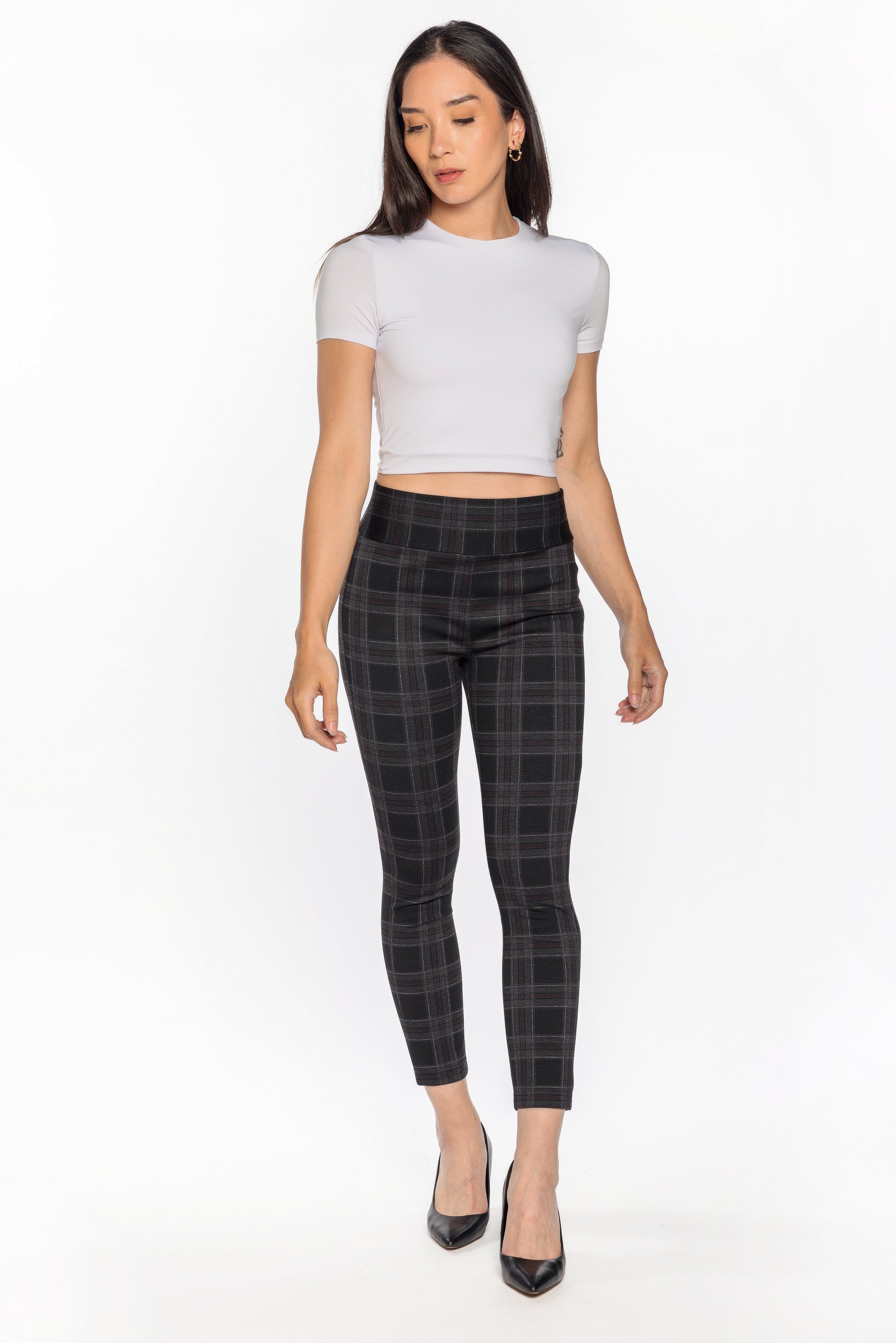Pantalon Seriously Slimming à la cheville à carreaux Odessa