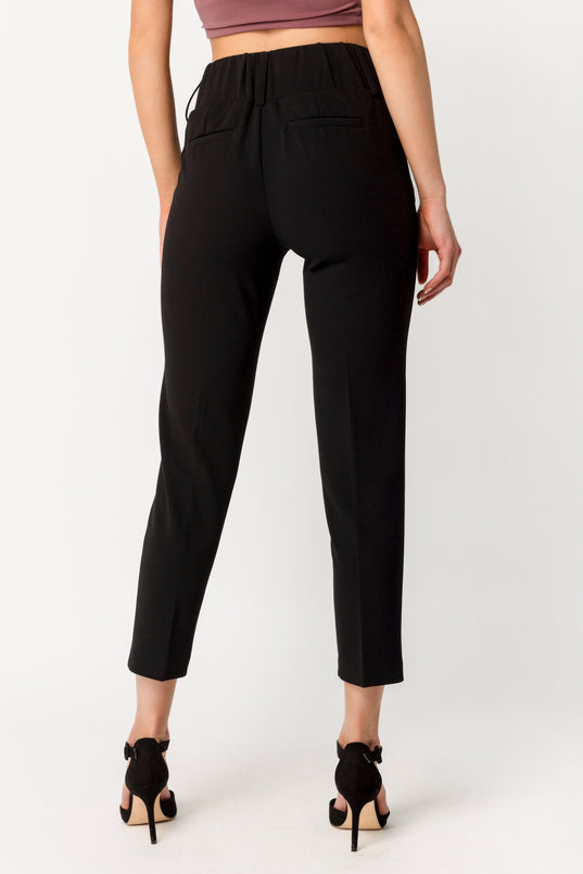 Knit Crepe Wide Waistband Trouser
