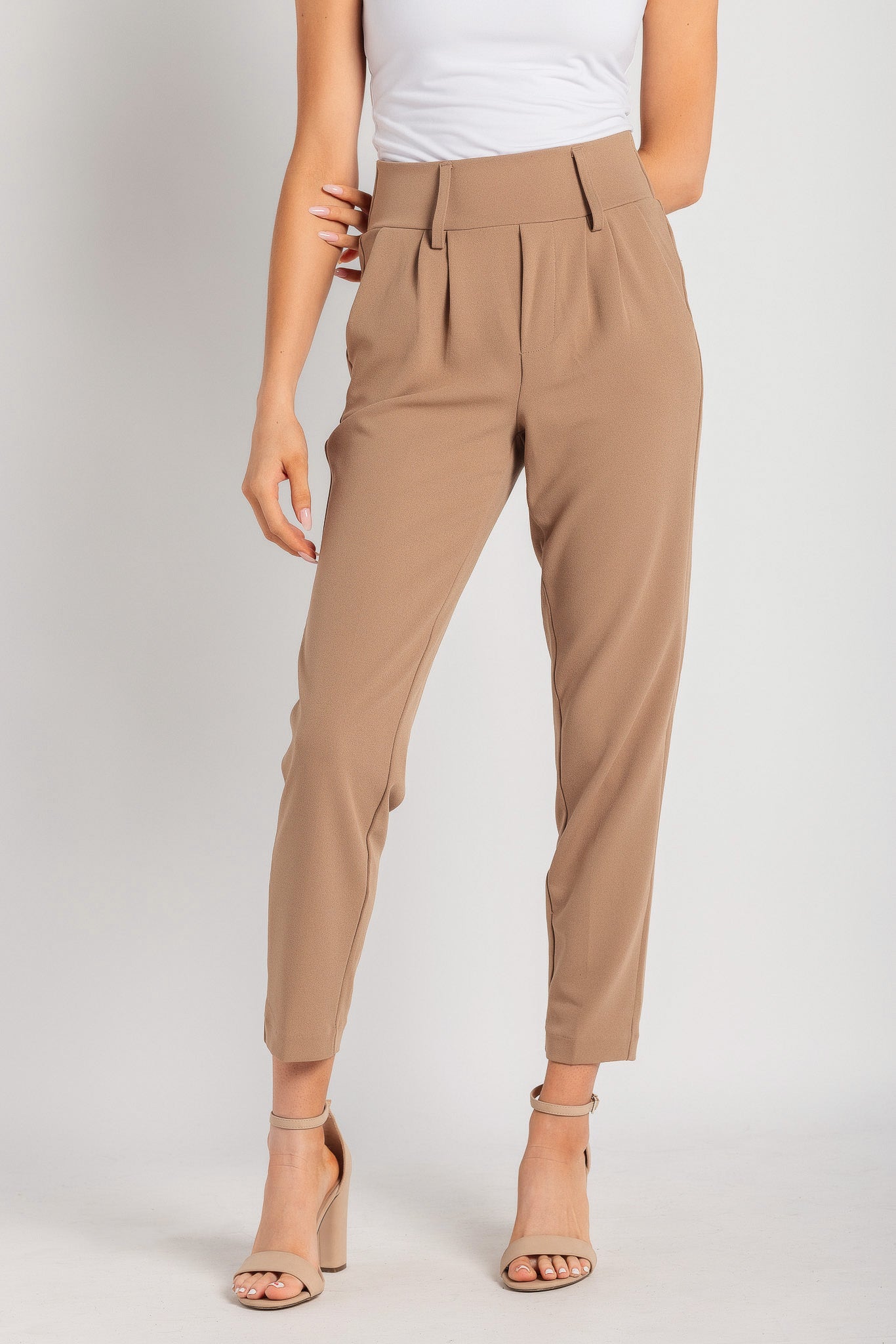 Knit Crepe Wide Waistband Trouser