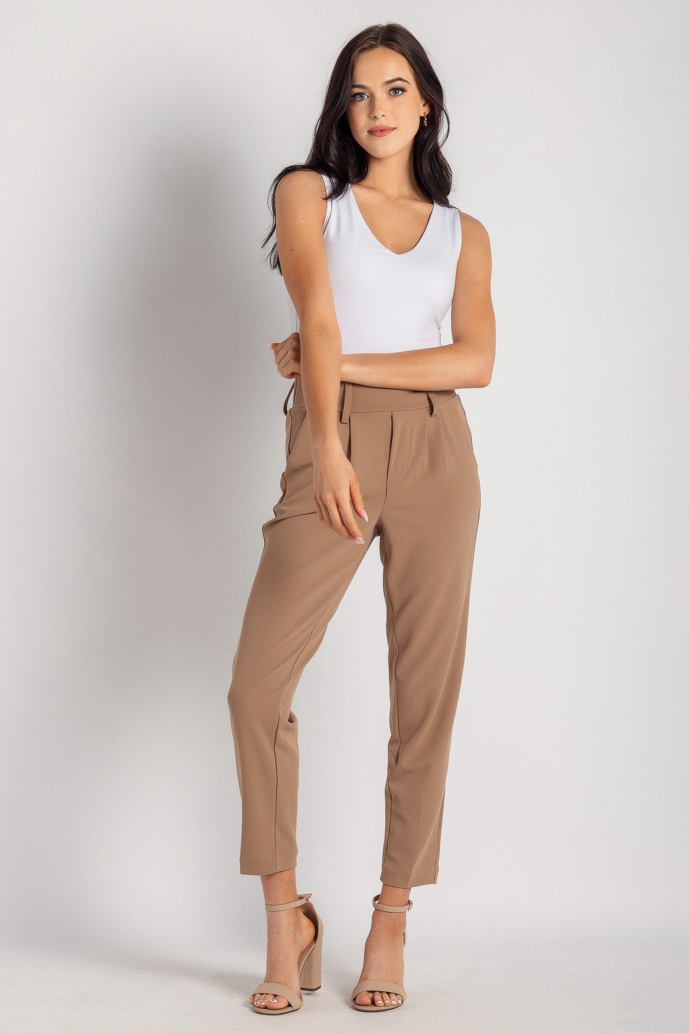 Knit Crepe Wide Waistband Trouser