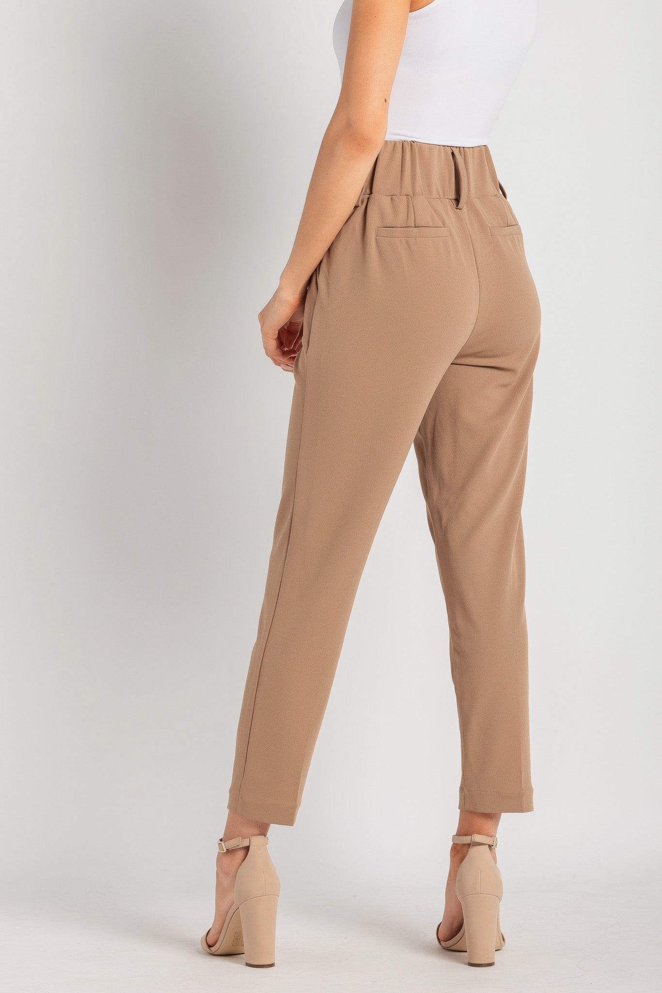 Knit Crepe Wide Waistband Trouser