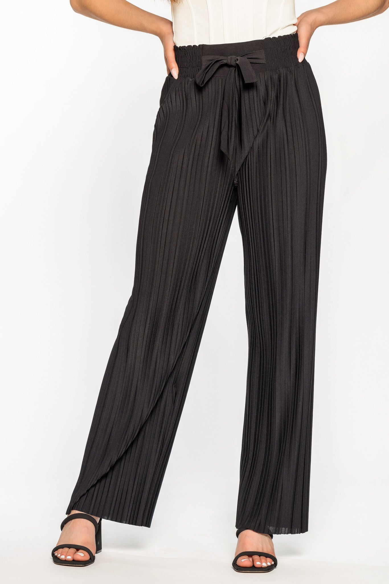 Plisse Wide Leg Pant