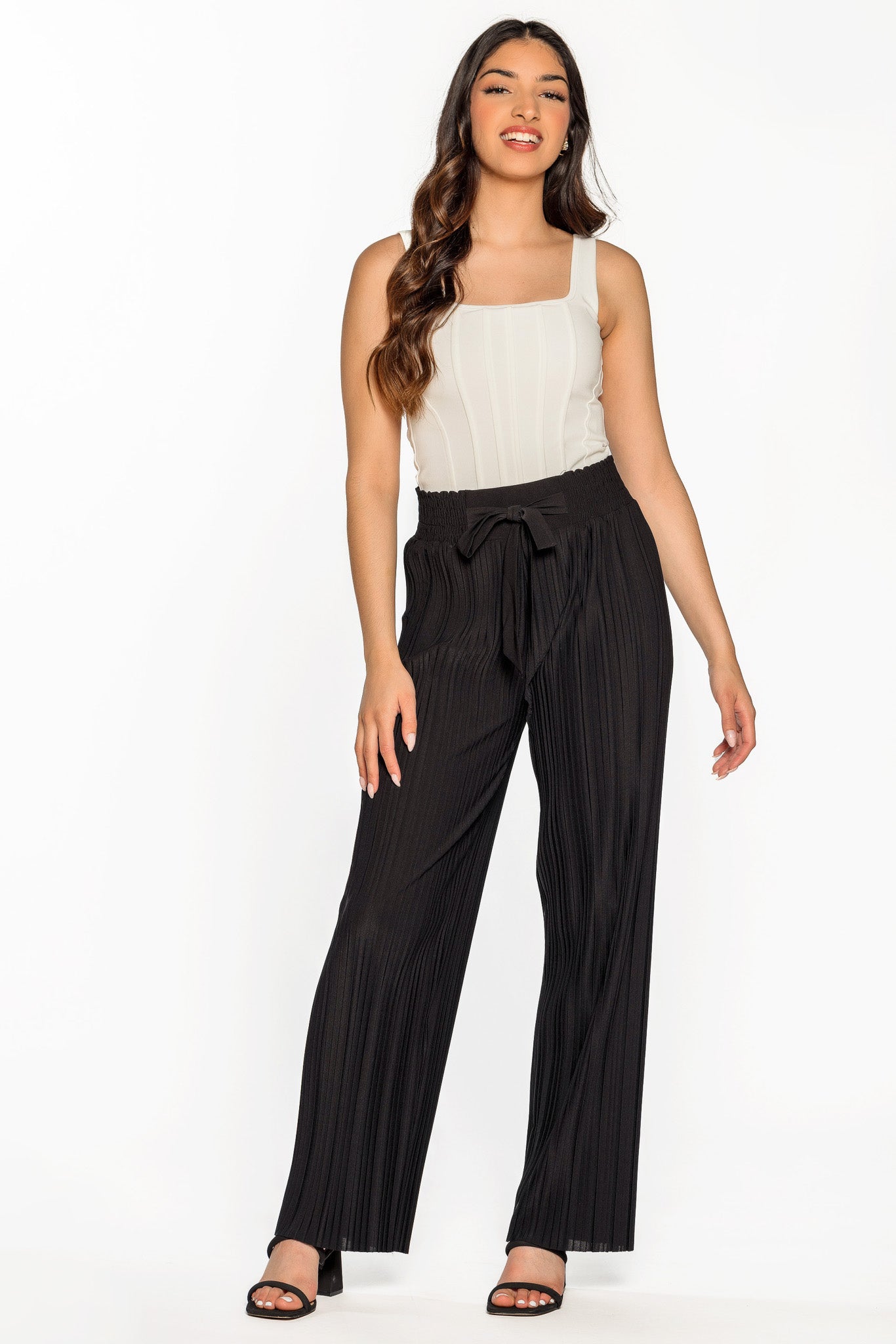 Plisse Wide Leg Pant