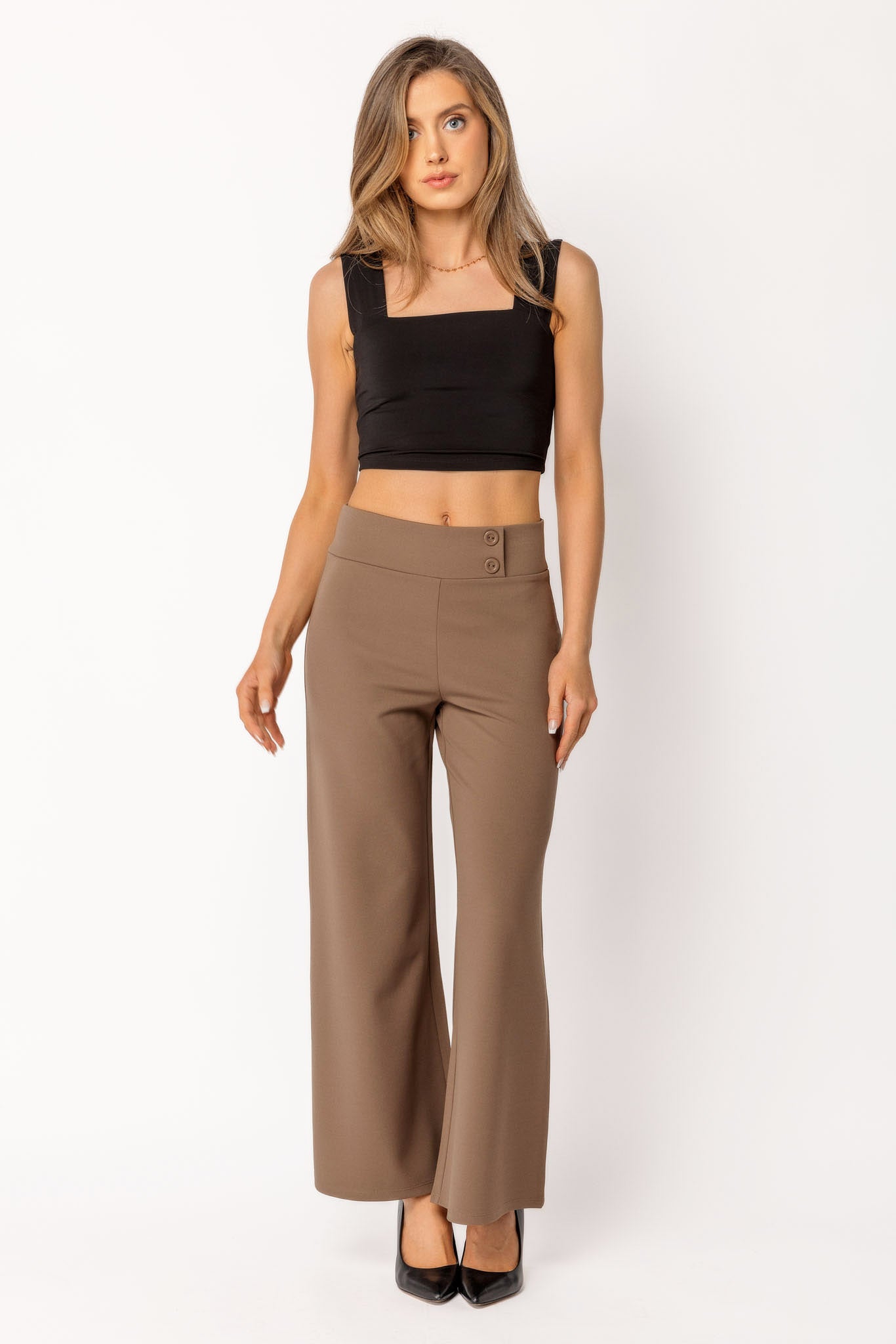 Wide Leg Pants with Short Inseam