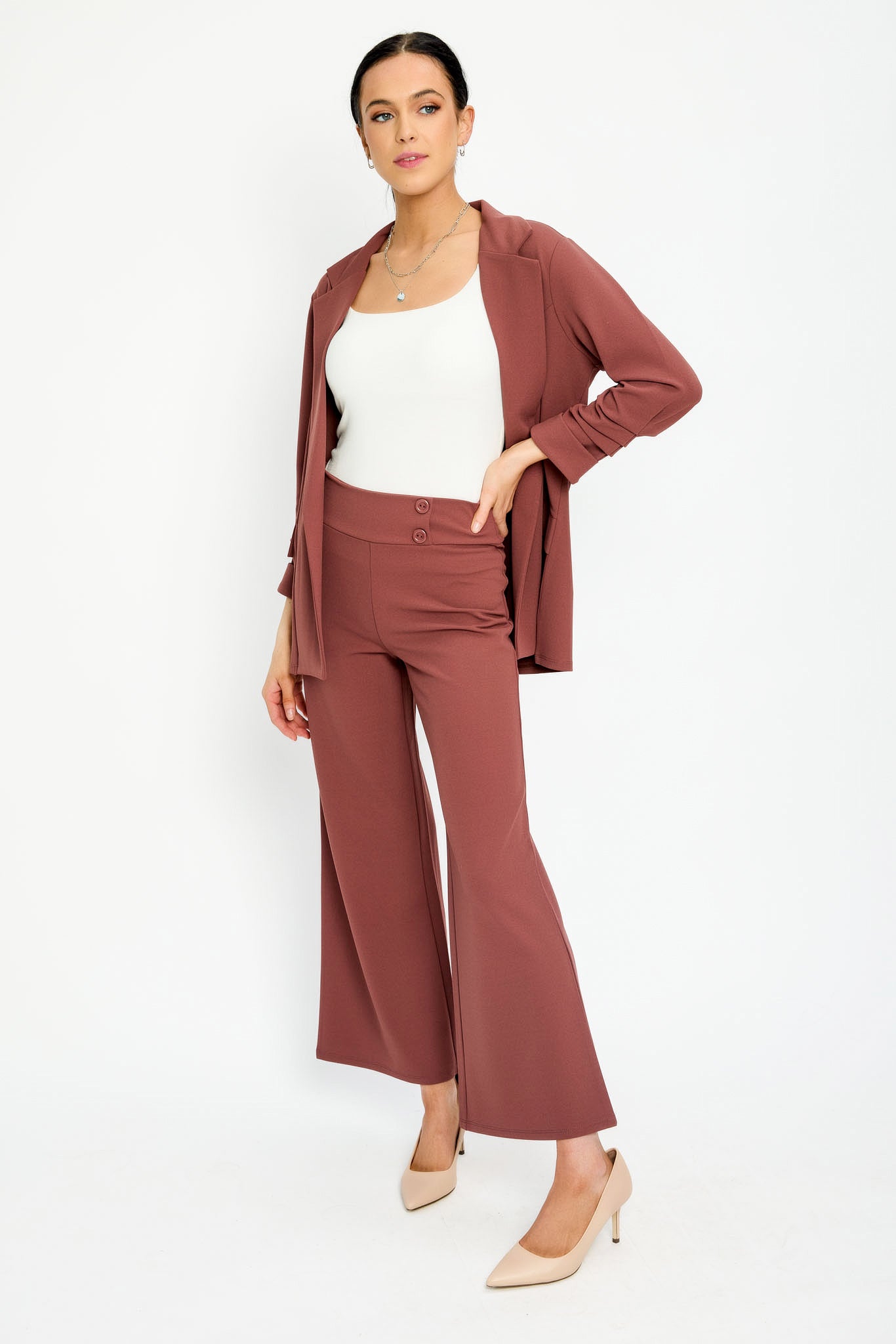 Wide Leg Pants with Short Inseam