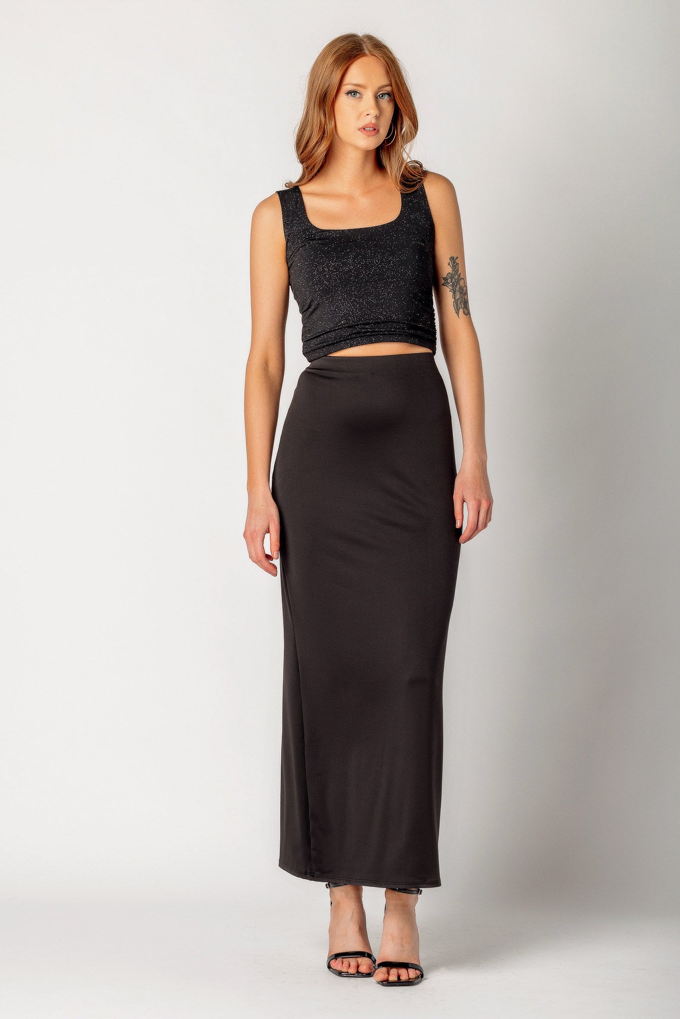Jupe longue coupe ajustée en tricot