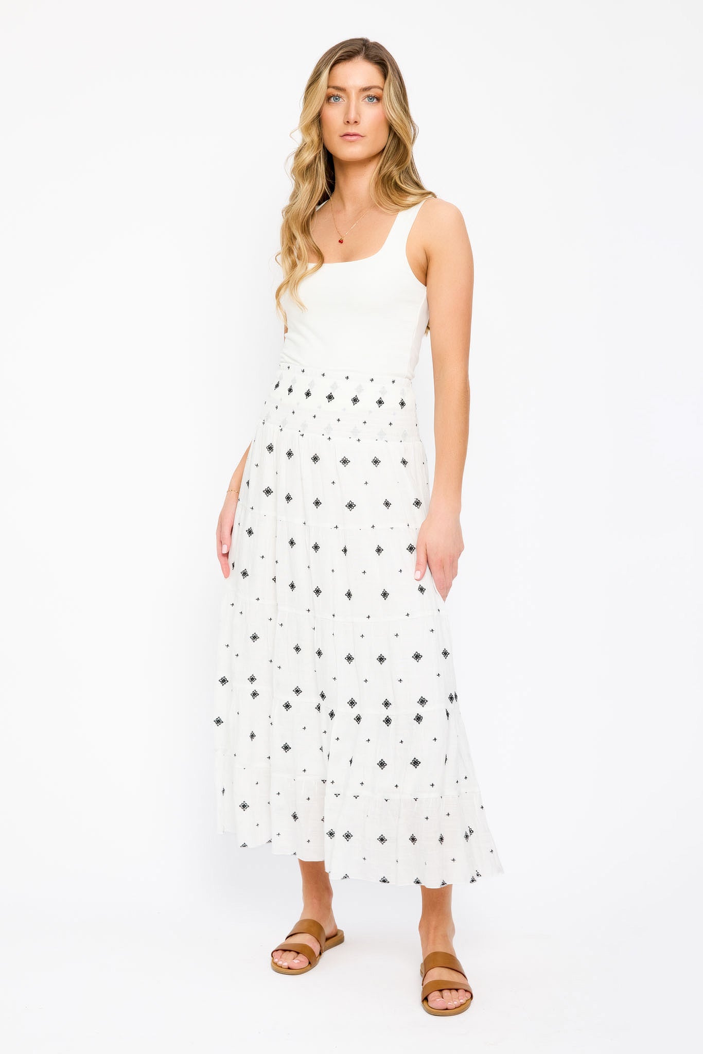 Embroidered Maxi Skirt