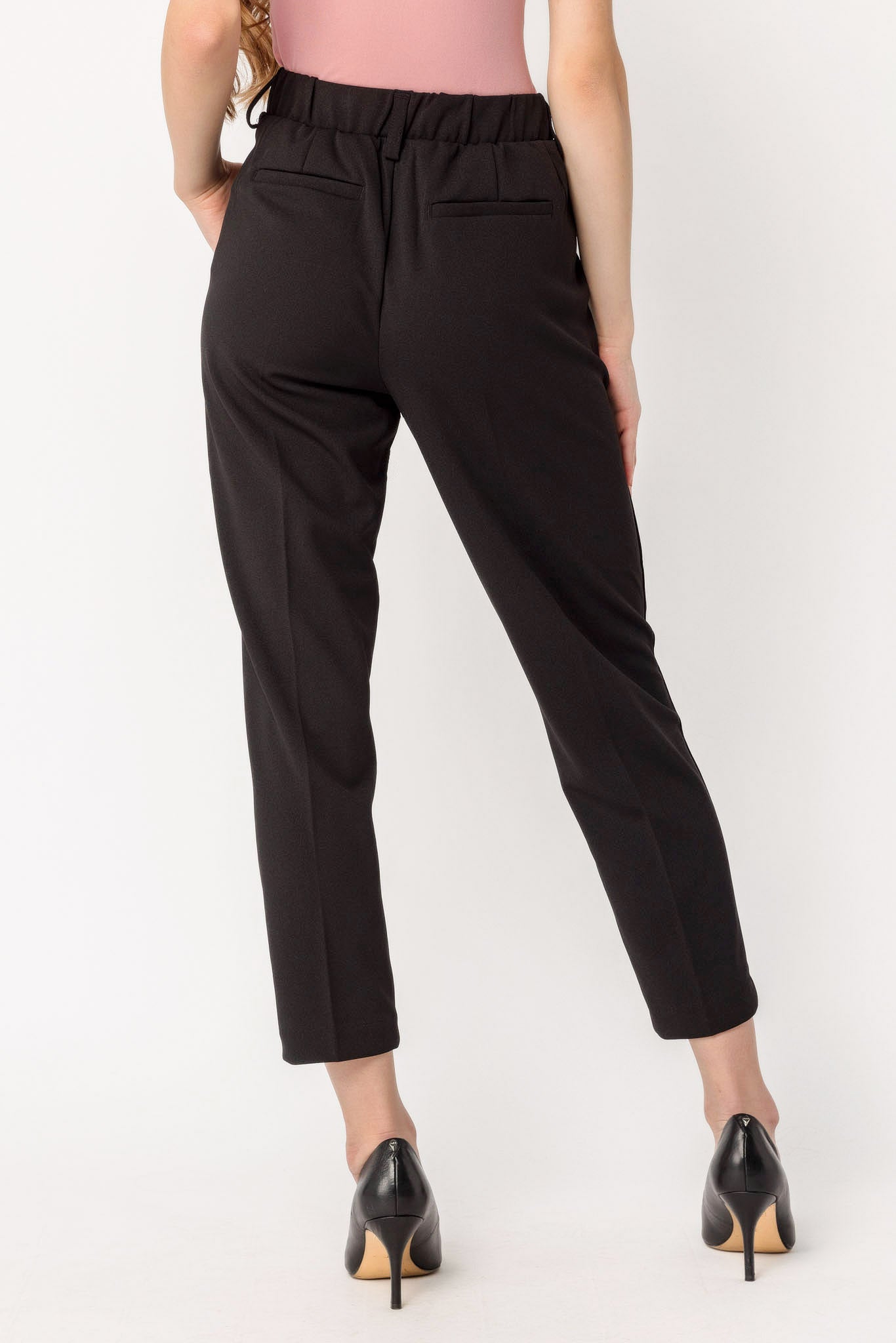 Pantalon écourté en tricot crêpe