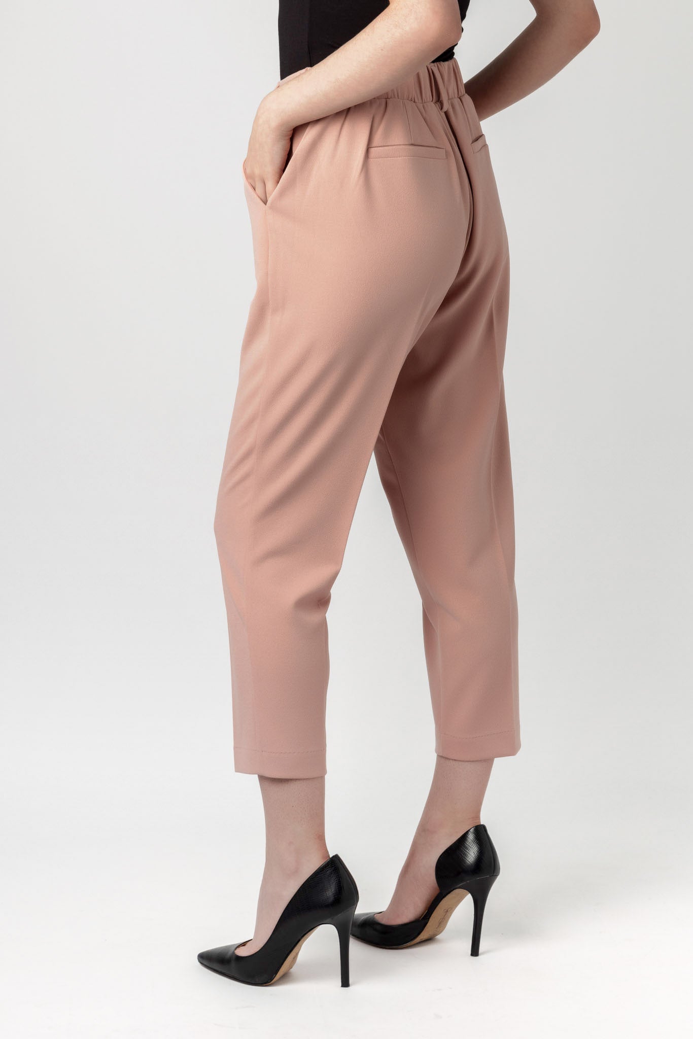 Pantalon écourté en tricot crêpe