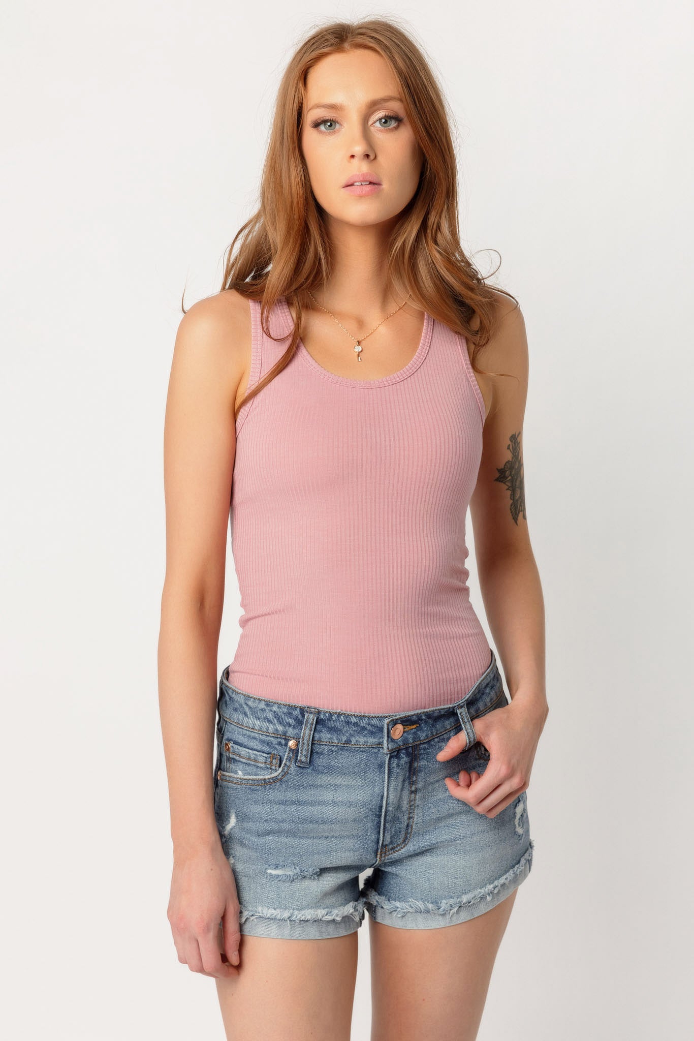 Celebrity Pink Pantropy Distressed Short with Frayed Cuff