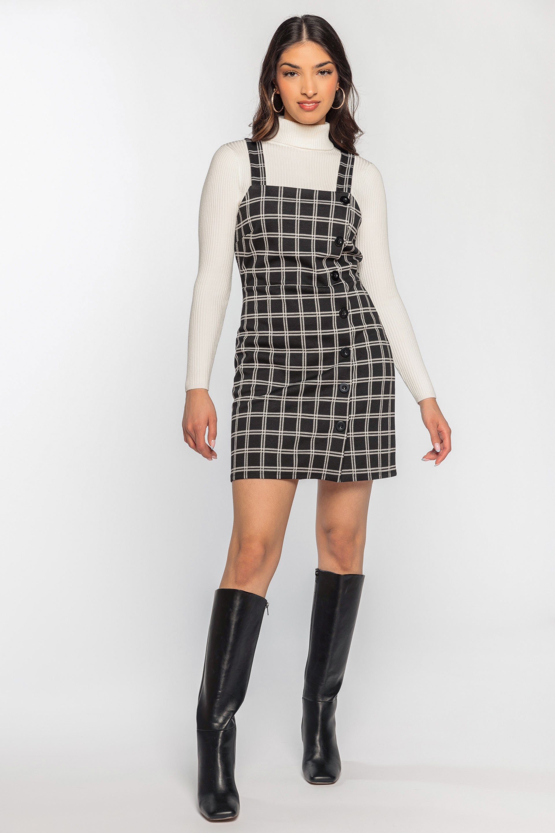Robe moulante carreaux Lily