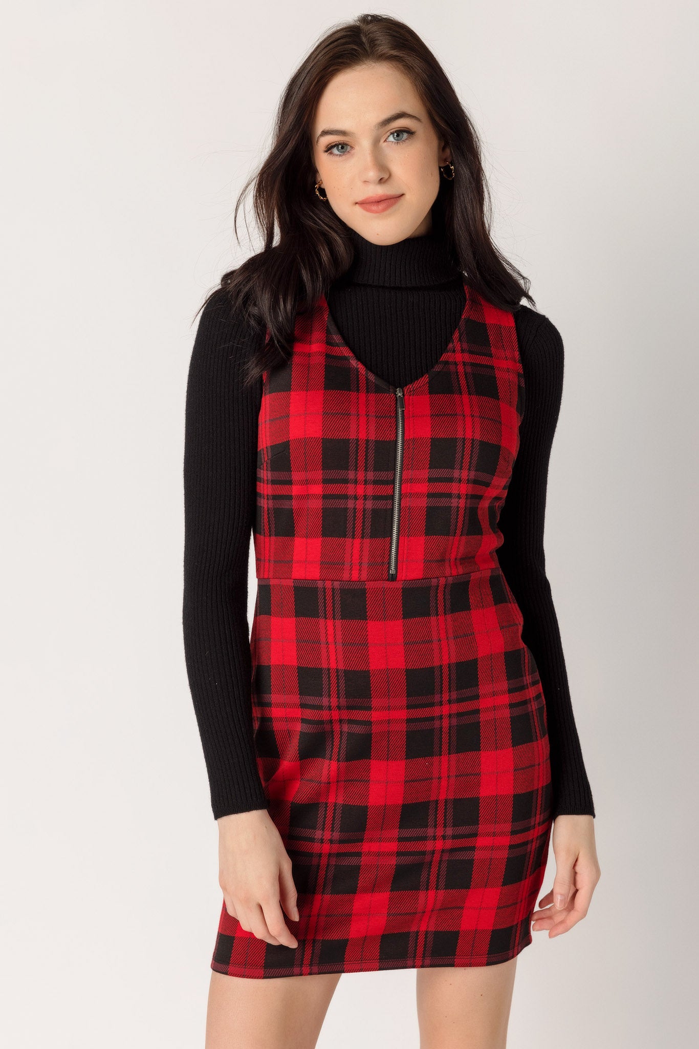 Haddie Plaid Jumper with Zipper