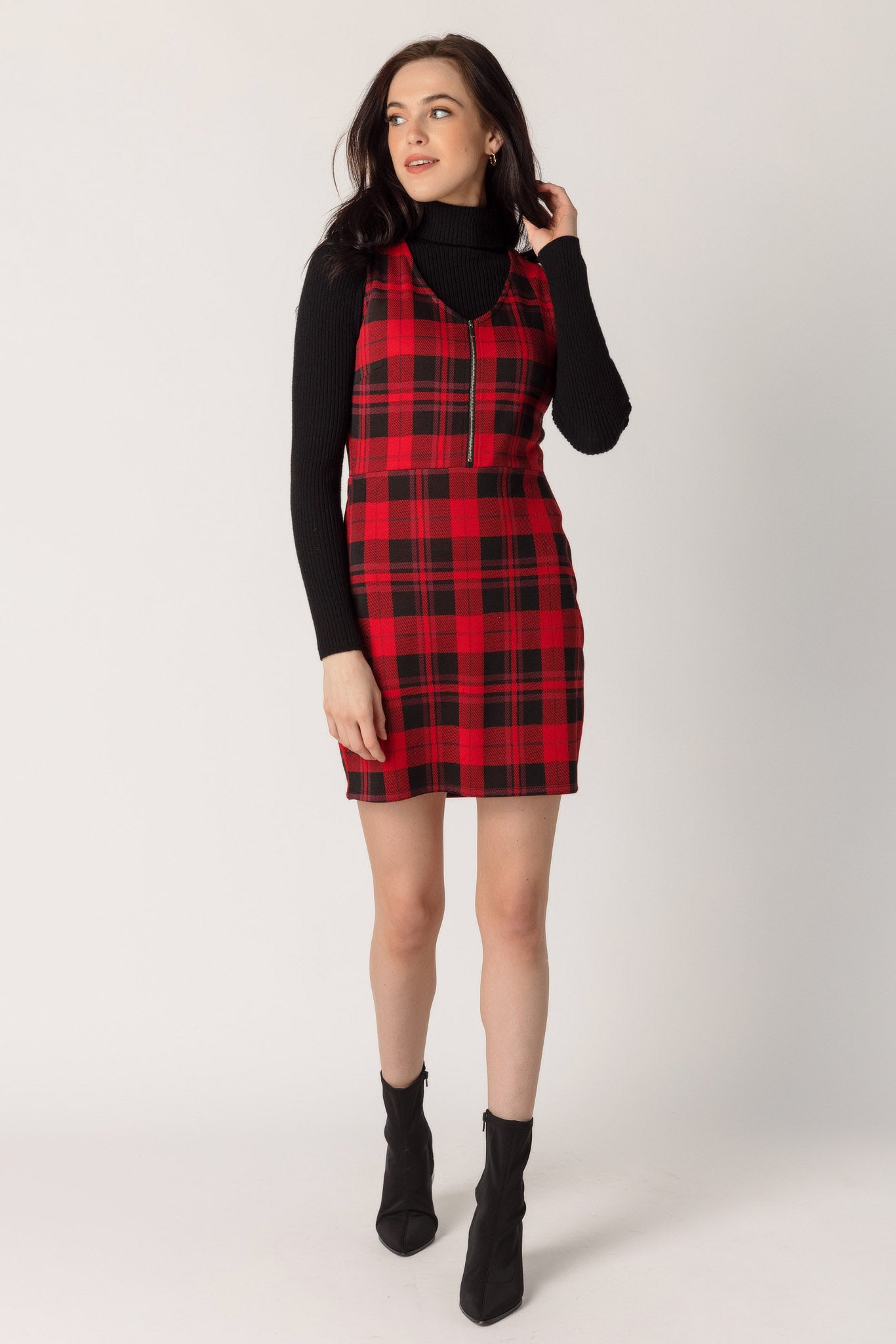 Haddie Plaid Jumper with Zipper