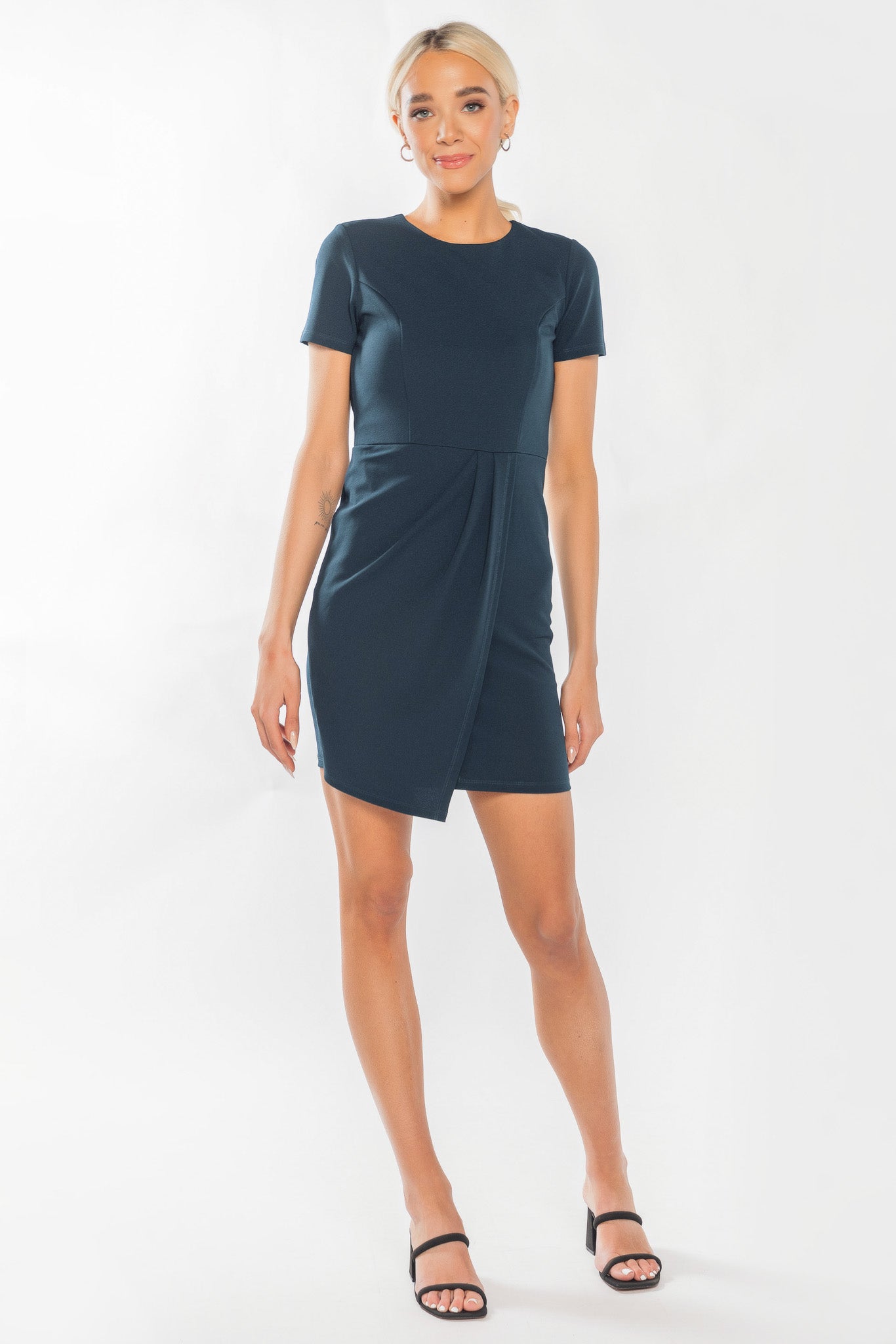 Scuba Crepe Short Sleeve Dress