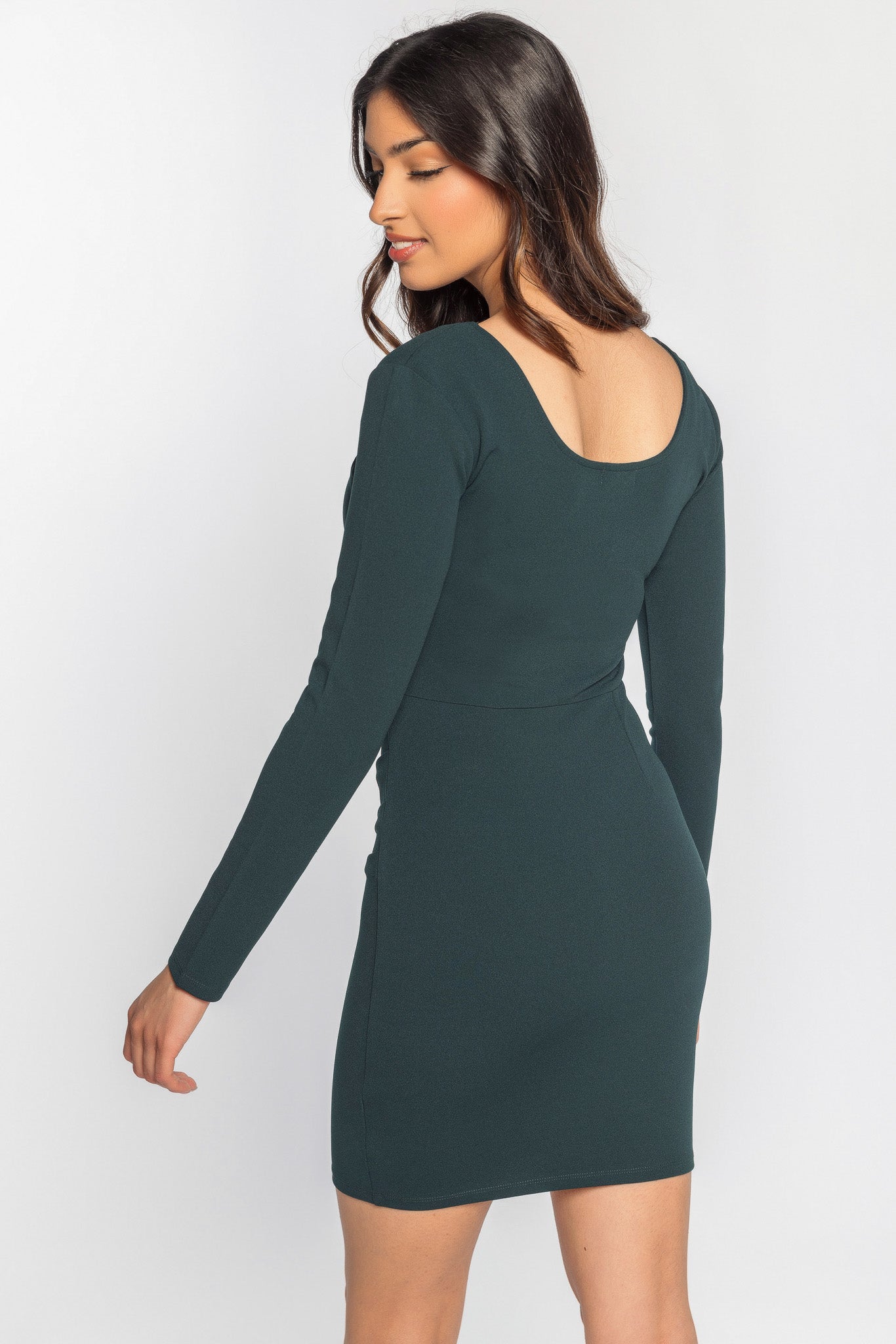 Scuba Crepe Long Sleeve Dress