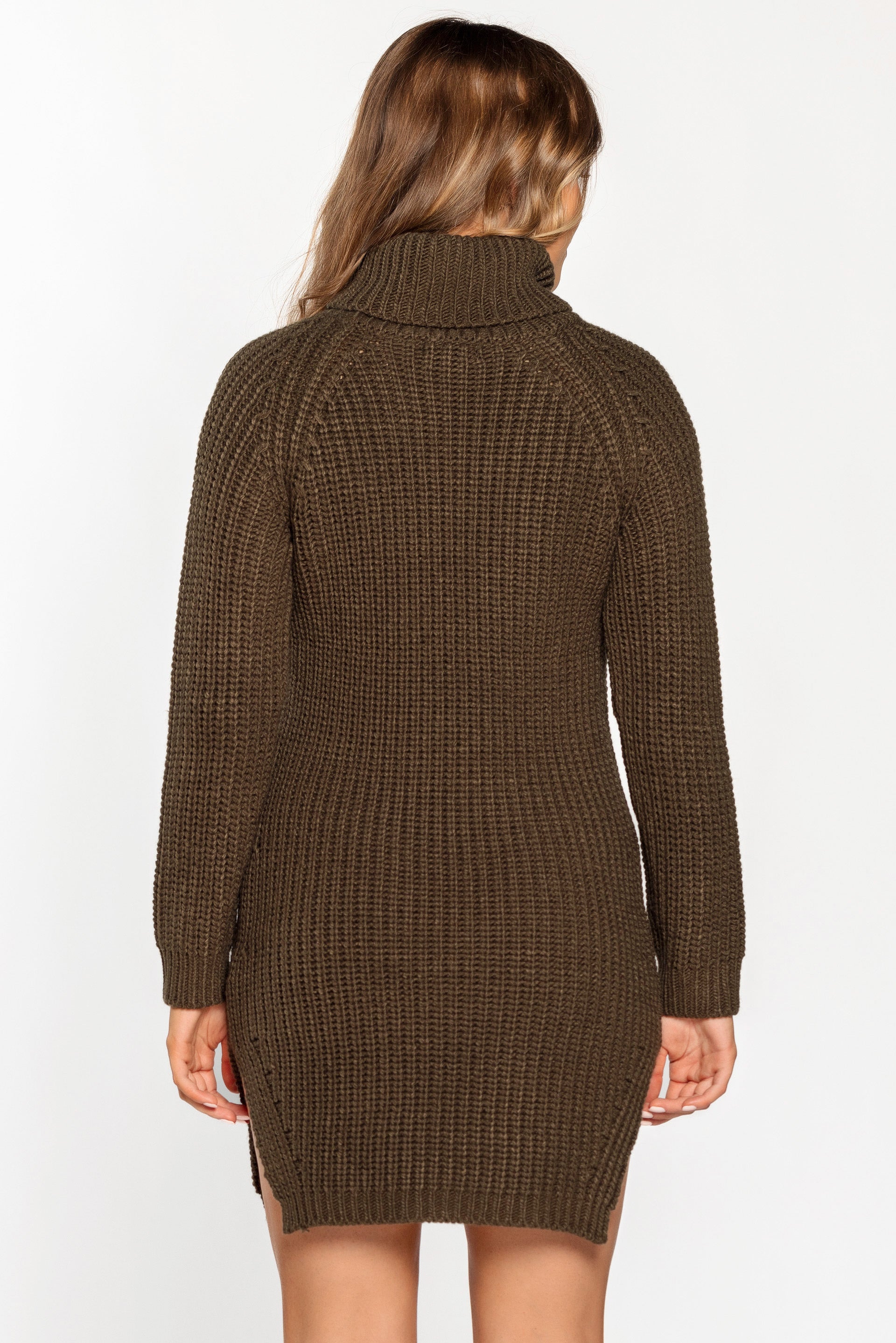 Chunky Knit Turtleneck Dress
