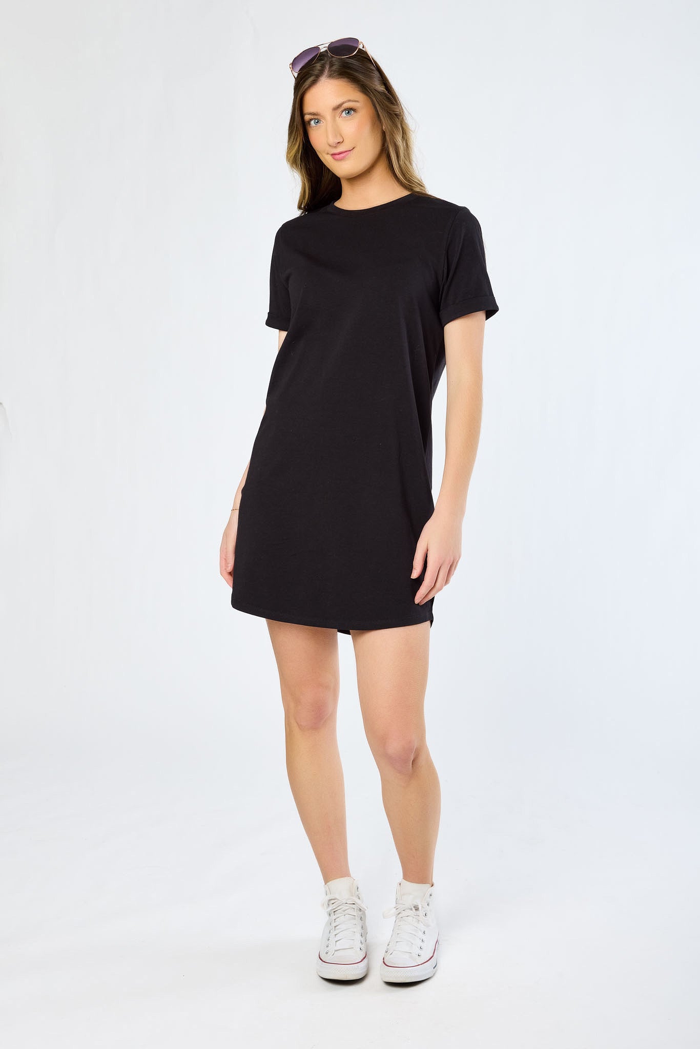 Crew-Neck Short-Sleeve T-Shirt Dress – Eclipse