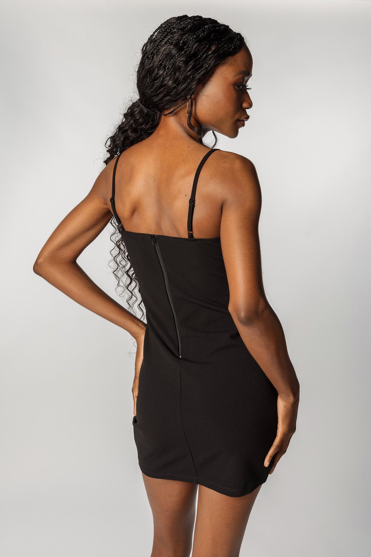 Mini Dress with Rhinestone Trim
