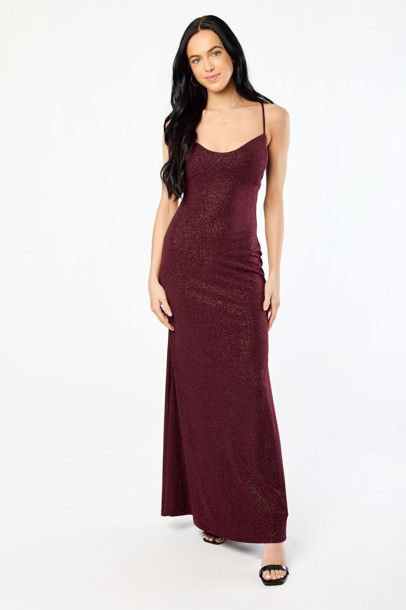 Maribeth Glitter Strappy Back Mermaid Formal Dress