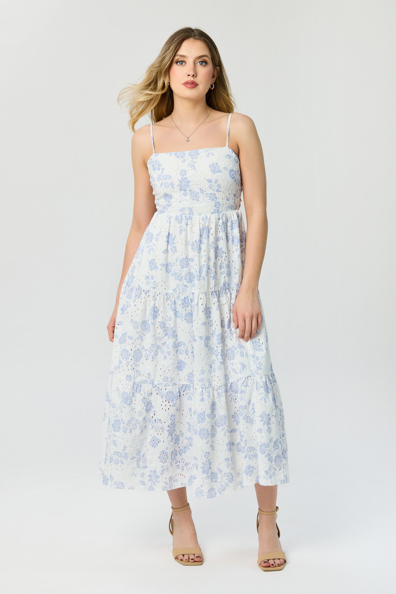 sachin and babi light blue dress GARDEN TAPESTRY Embroidered Midi Dress main image 1