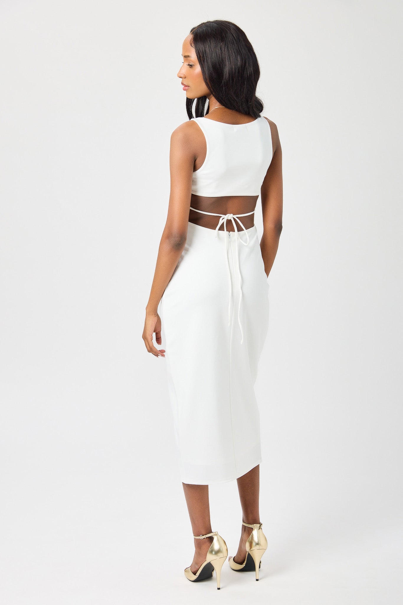 Sleeveless Knit Midi Dress with Open Back Eclipse Sleeveless Knit Midi Dress with Open Back Eclipse