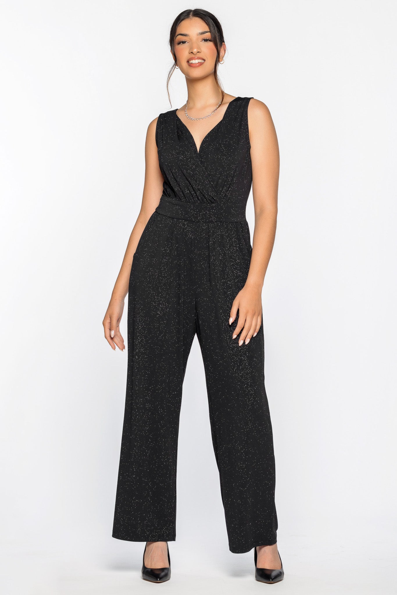 Glitter Sleeveless Jumpsuit