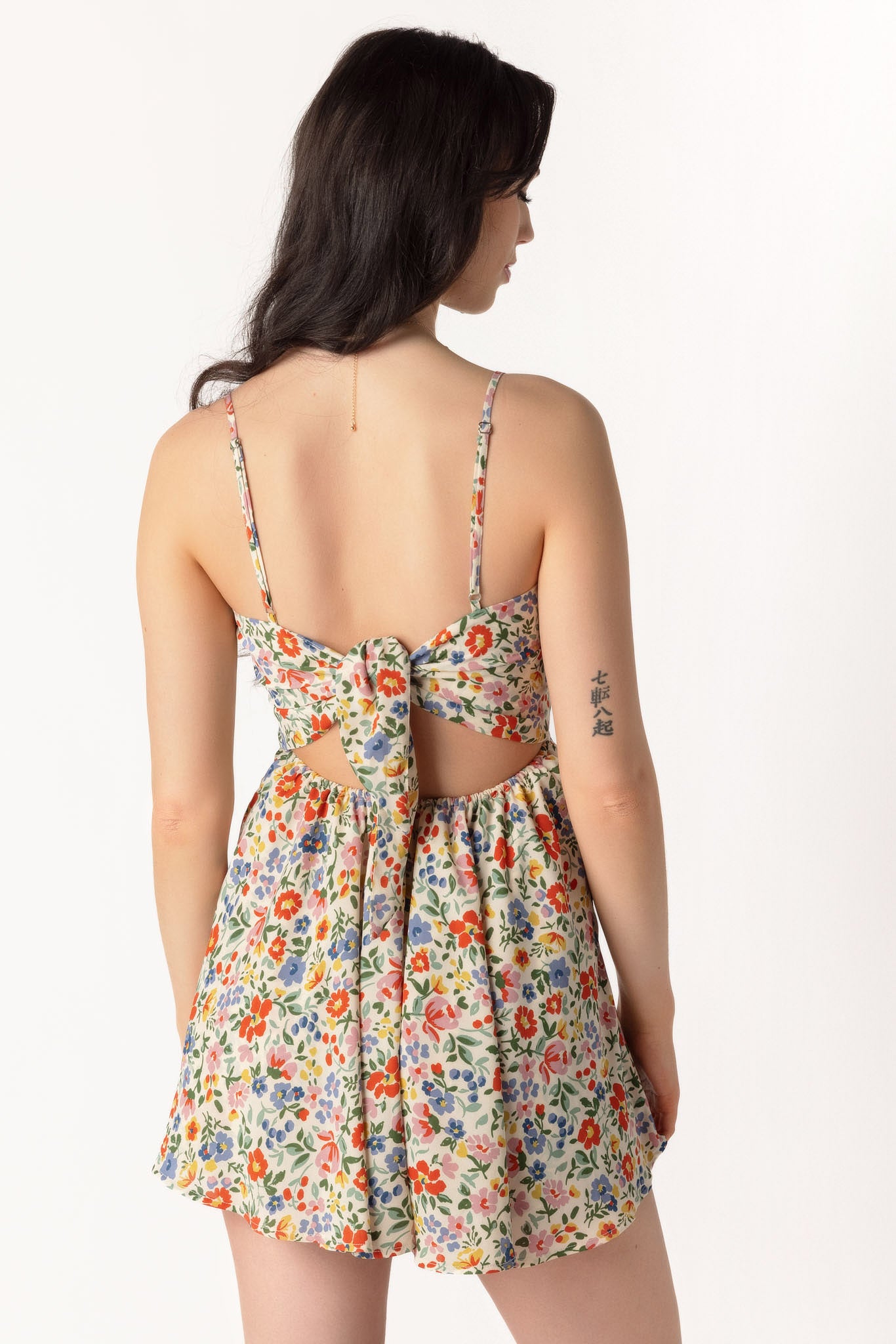 Ditsy Emma Bust Romper with Tie-Back