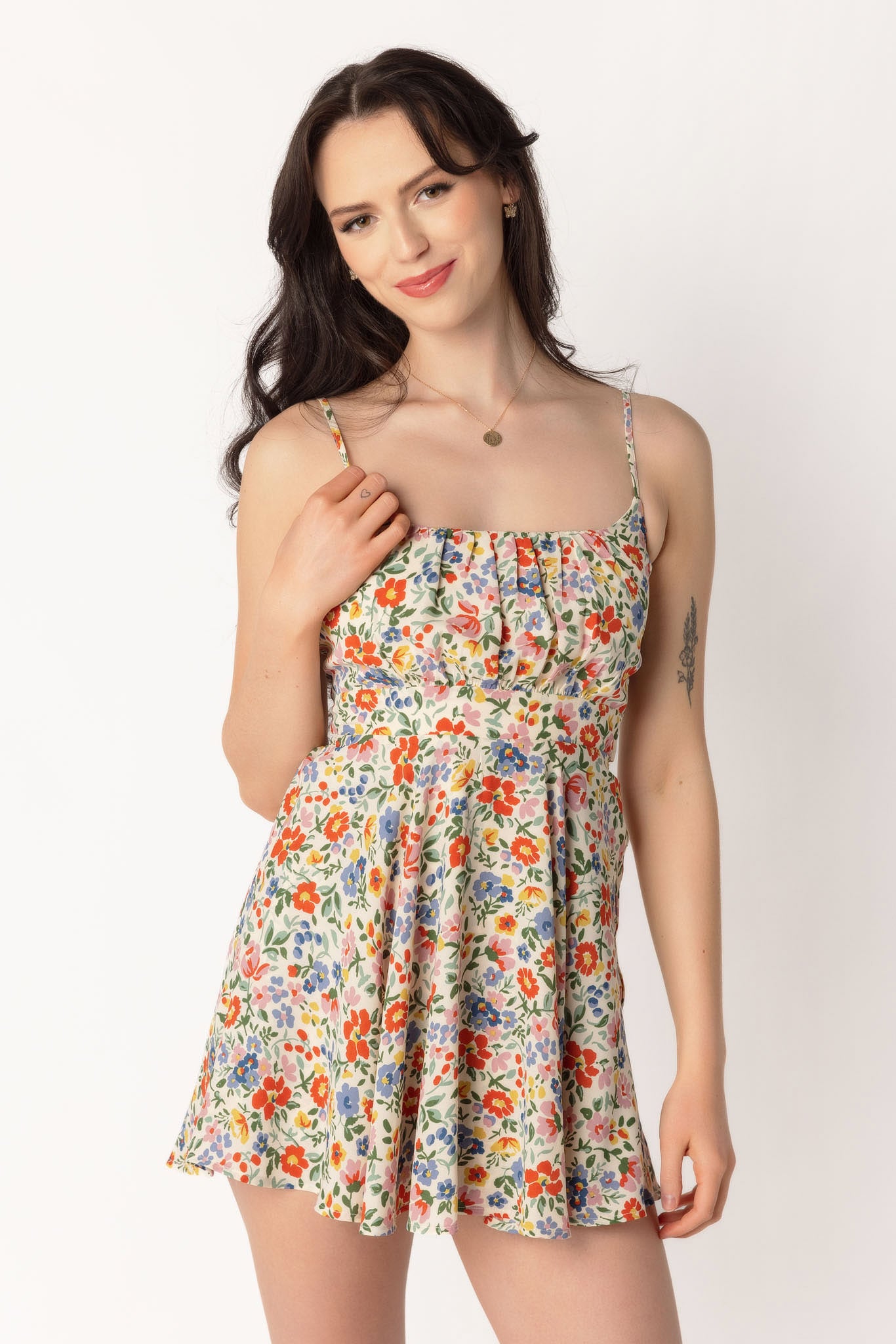 Ditsy Emma Bust Romper with Tie-Back