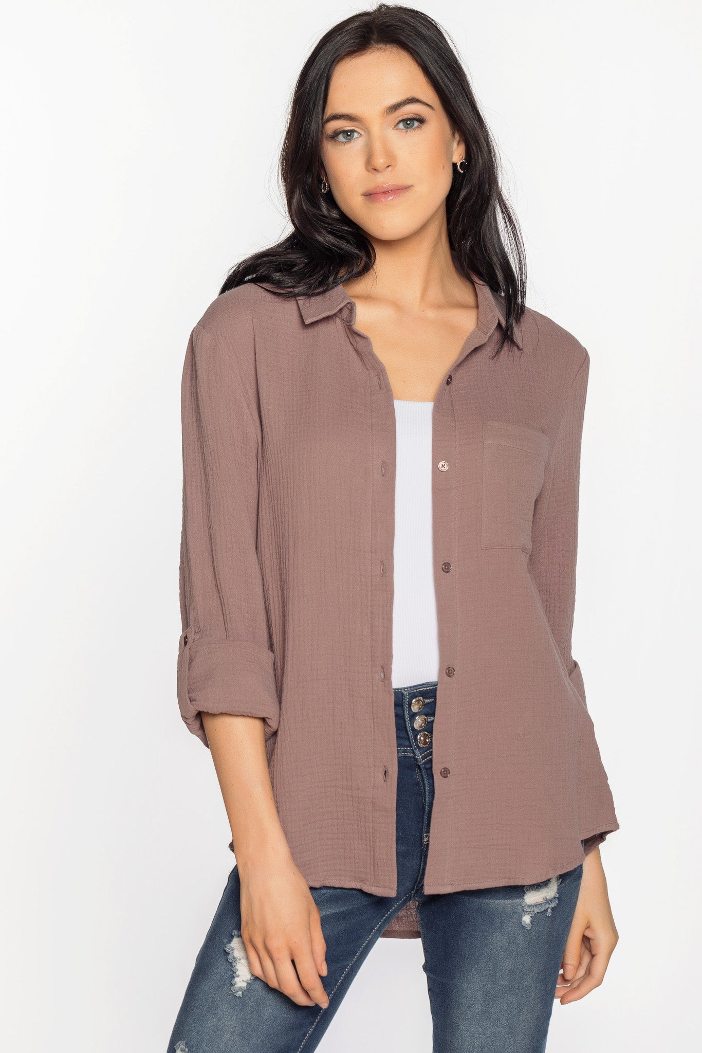 Chemise manches longues coton
