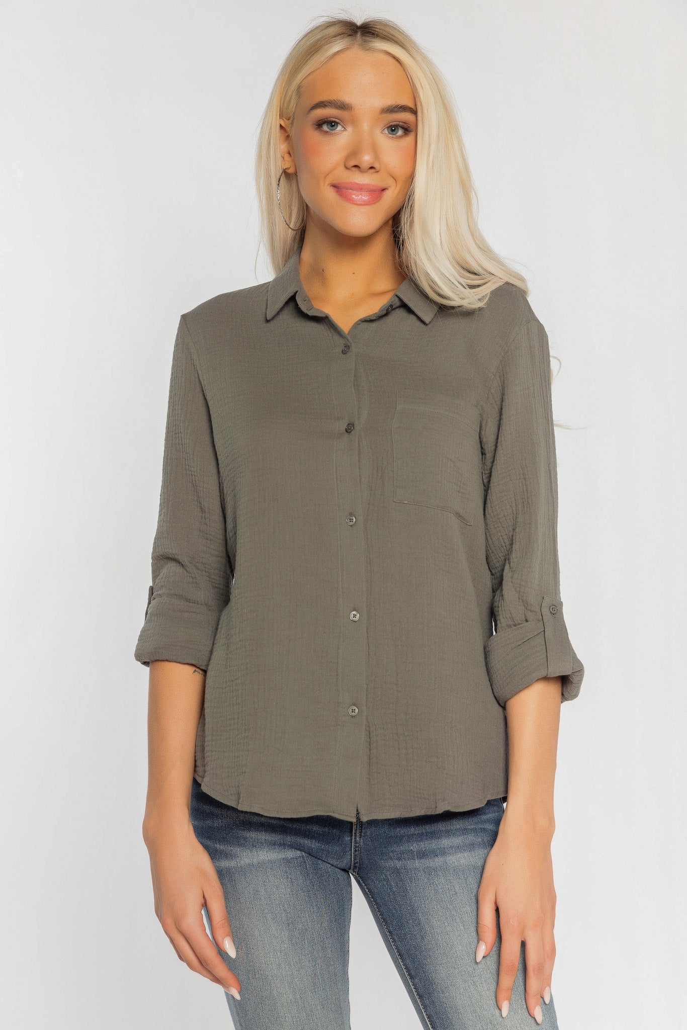 Chemise manches longues coton