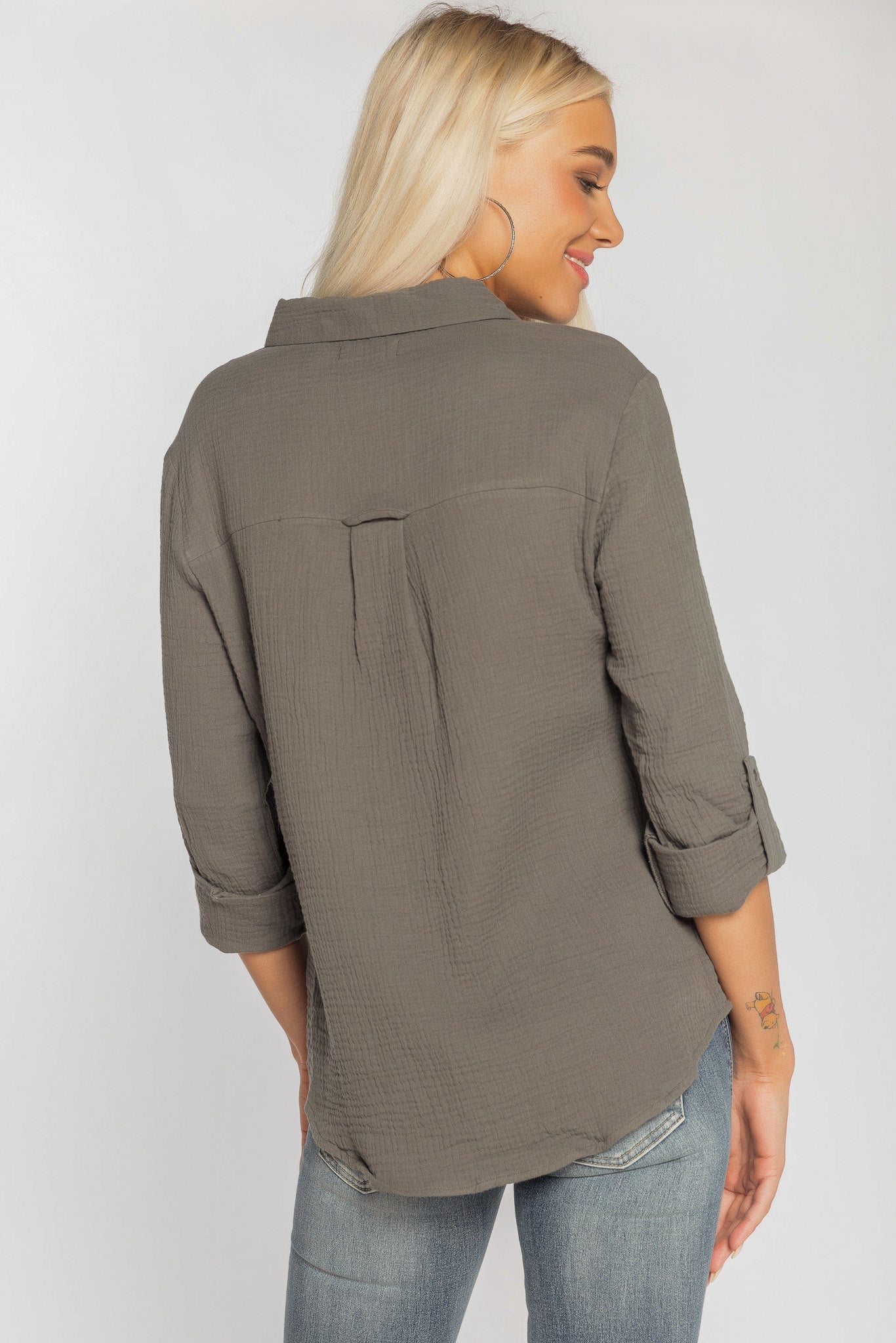 Chemise en coton avec manches longues