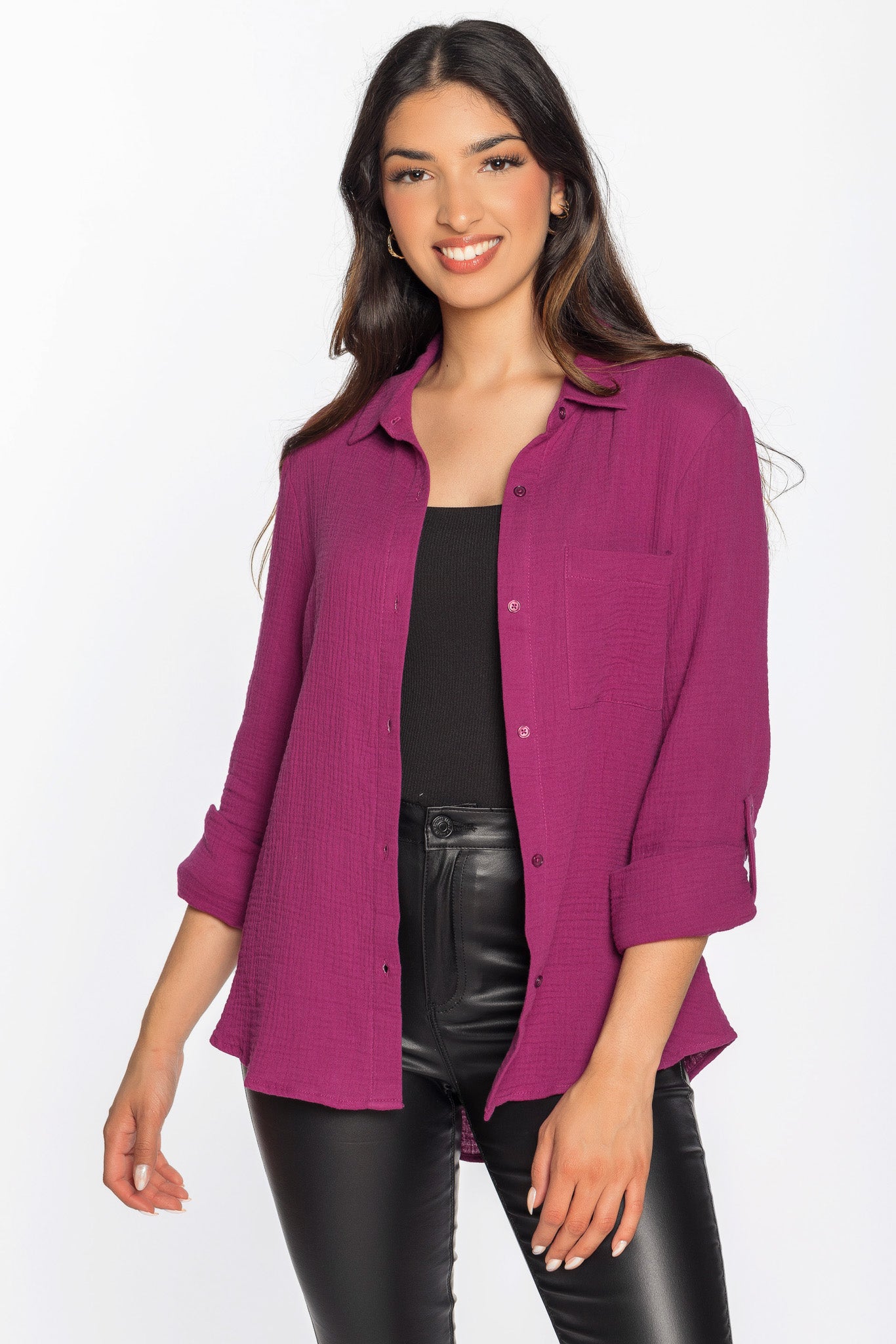 Chemise manches longues coton
