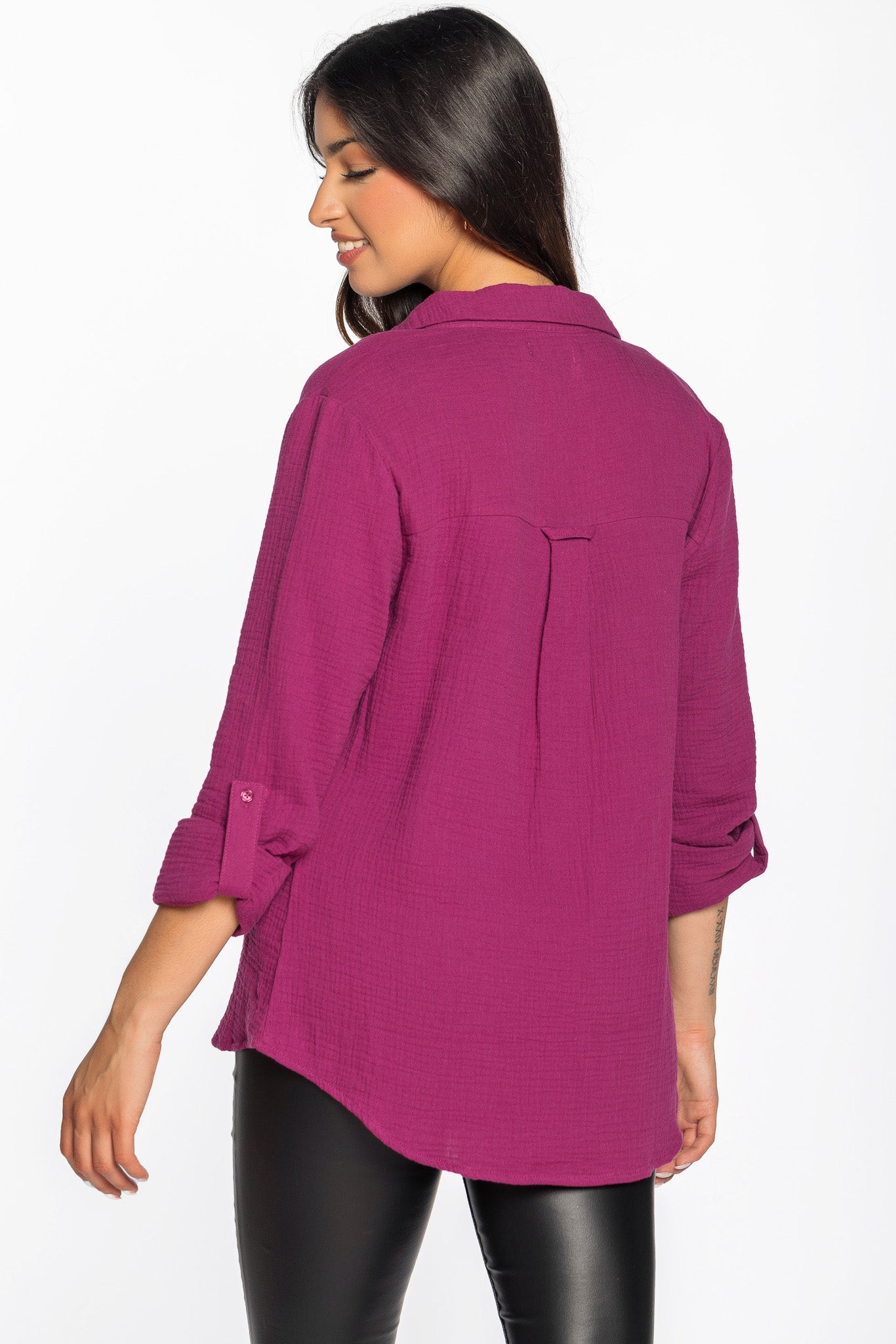 Chemise manches longues coton