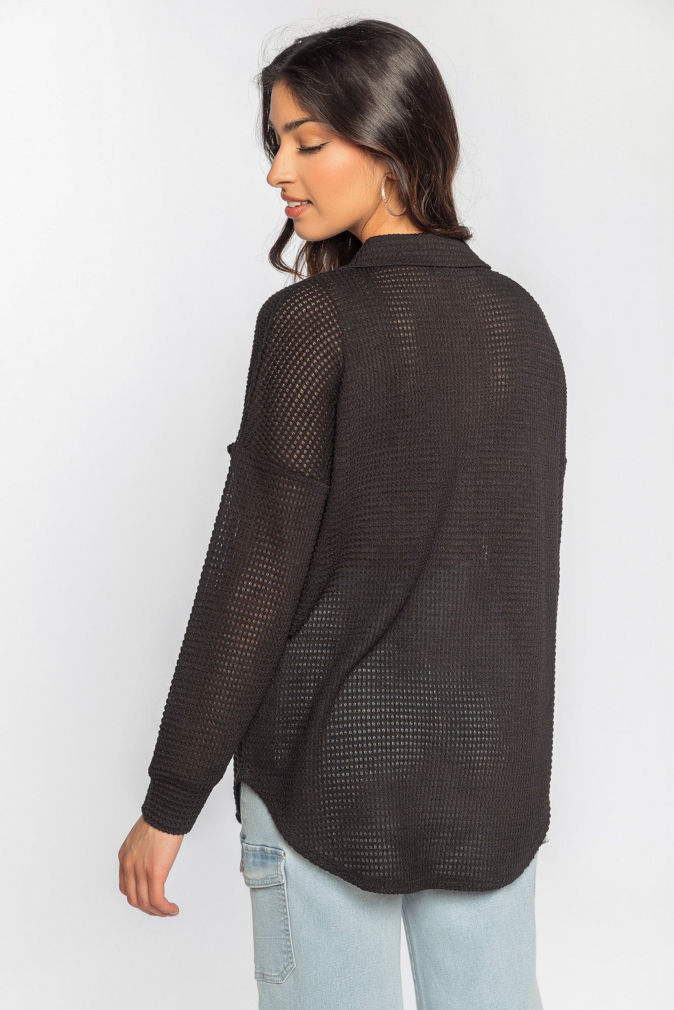 Chemise gaufrée manches longues