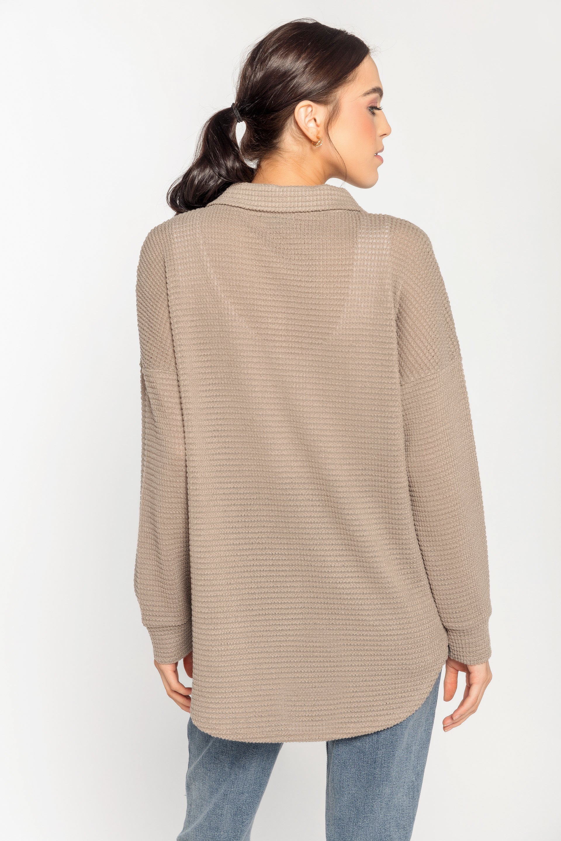 Chemise gaufrée manches longues