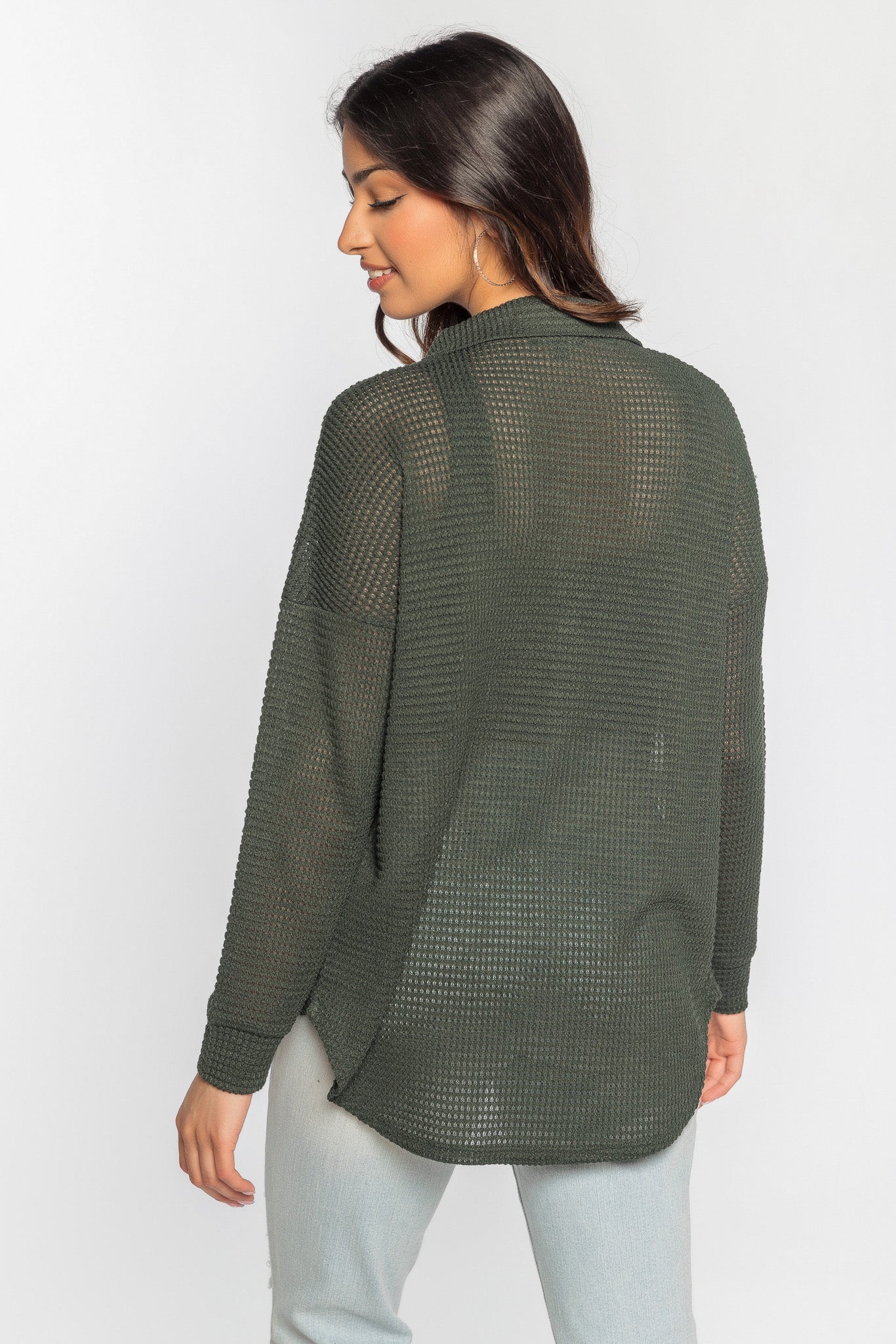 Chemise gaufrée manches longues