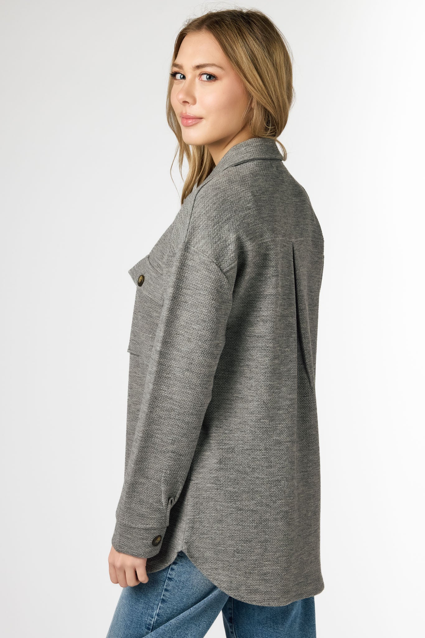 Textured Weave Long-sleeve Shirt