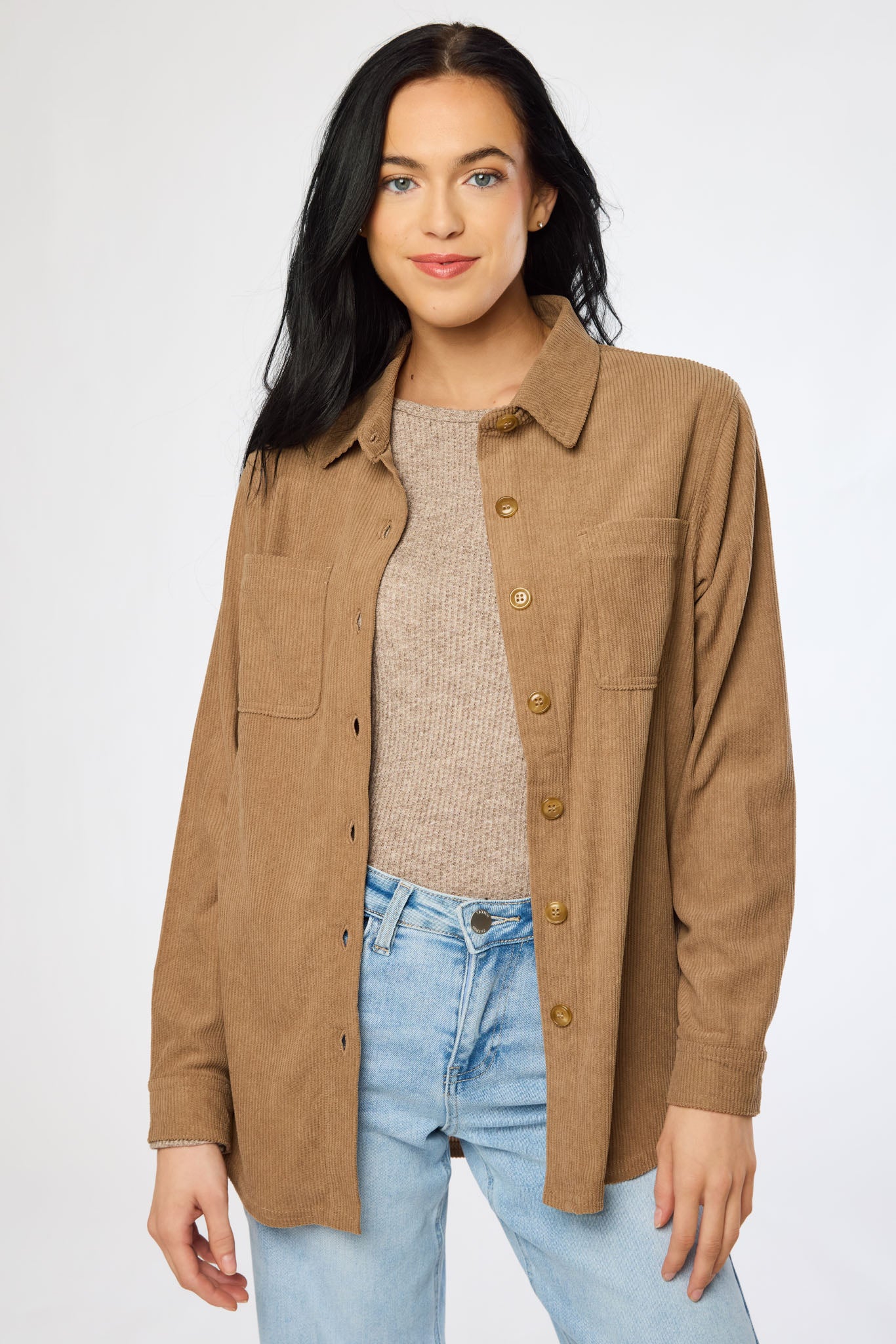 Velvet Corduroy Patch Pocket Shirt